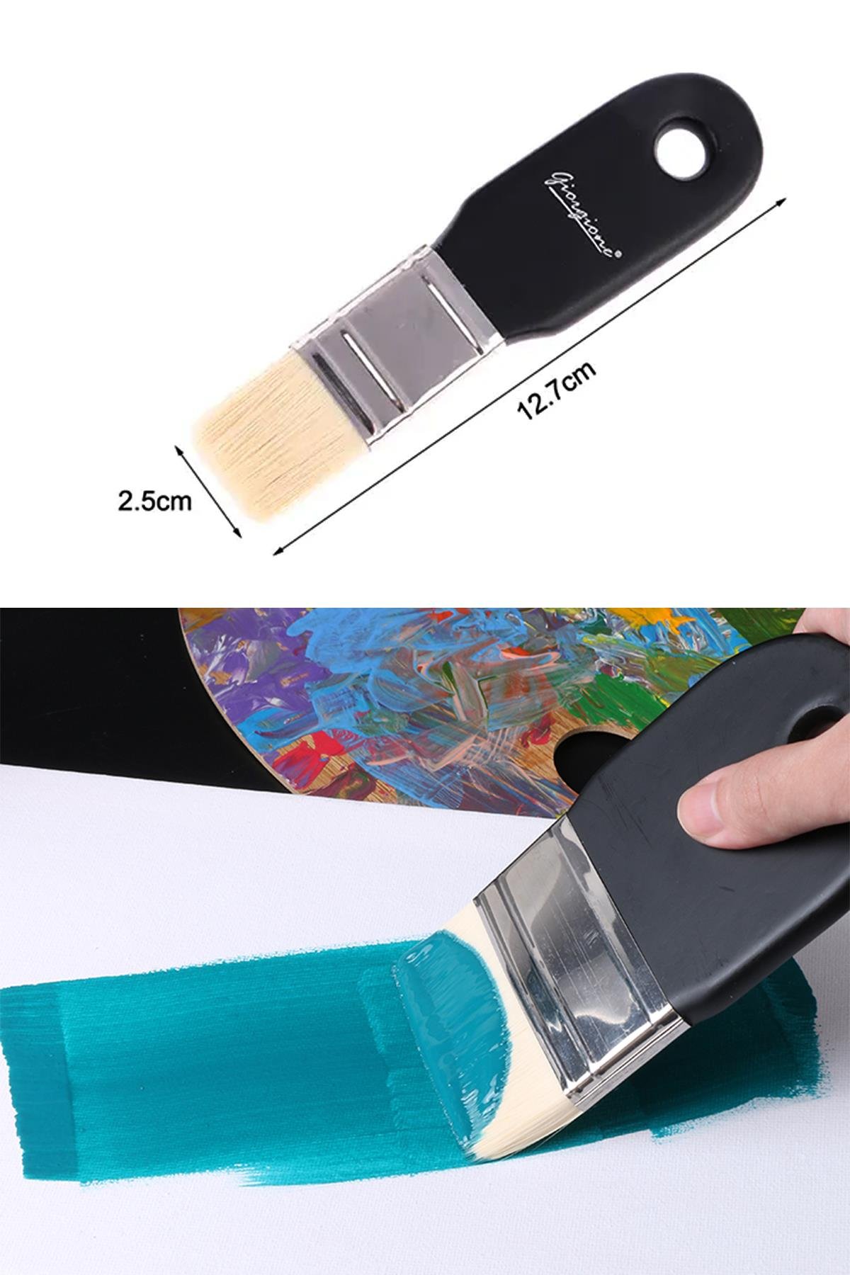 Ergonomik Zemin Fırçası - Kıl Eni 2,5 Cm ,Akrilik/Suluboya/Guaj Yağlı Boya İçin Uygun