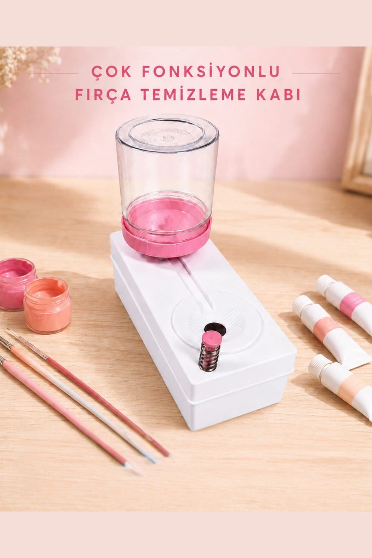 Fırça Temizleme Kabı- Su Hazneli  (Suluboya,Guaj boya,Akrilik boya) Demonte Gönderilir
