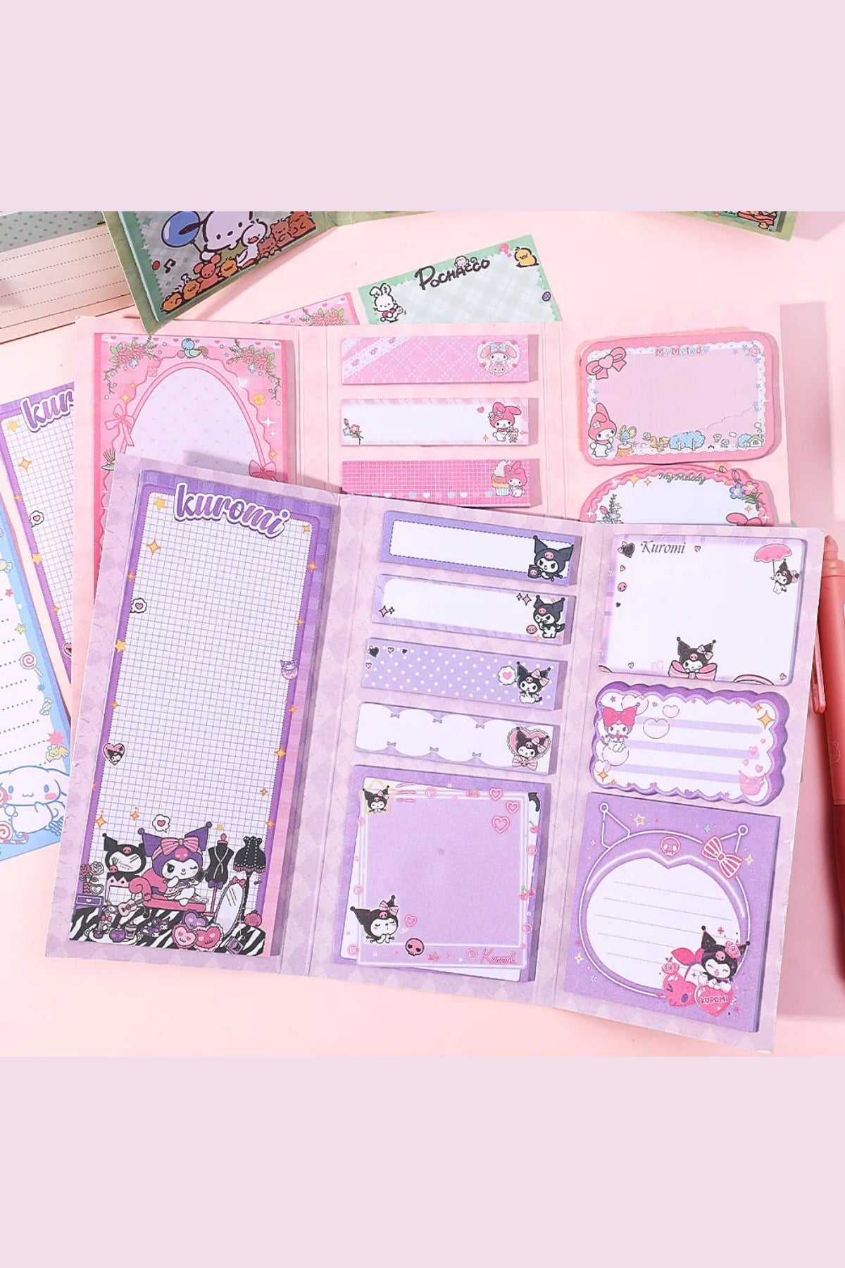 Kawaii Sanrio Figürlü 2'li Post-it & Bloknot  16*22 cm