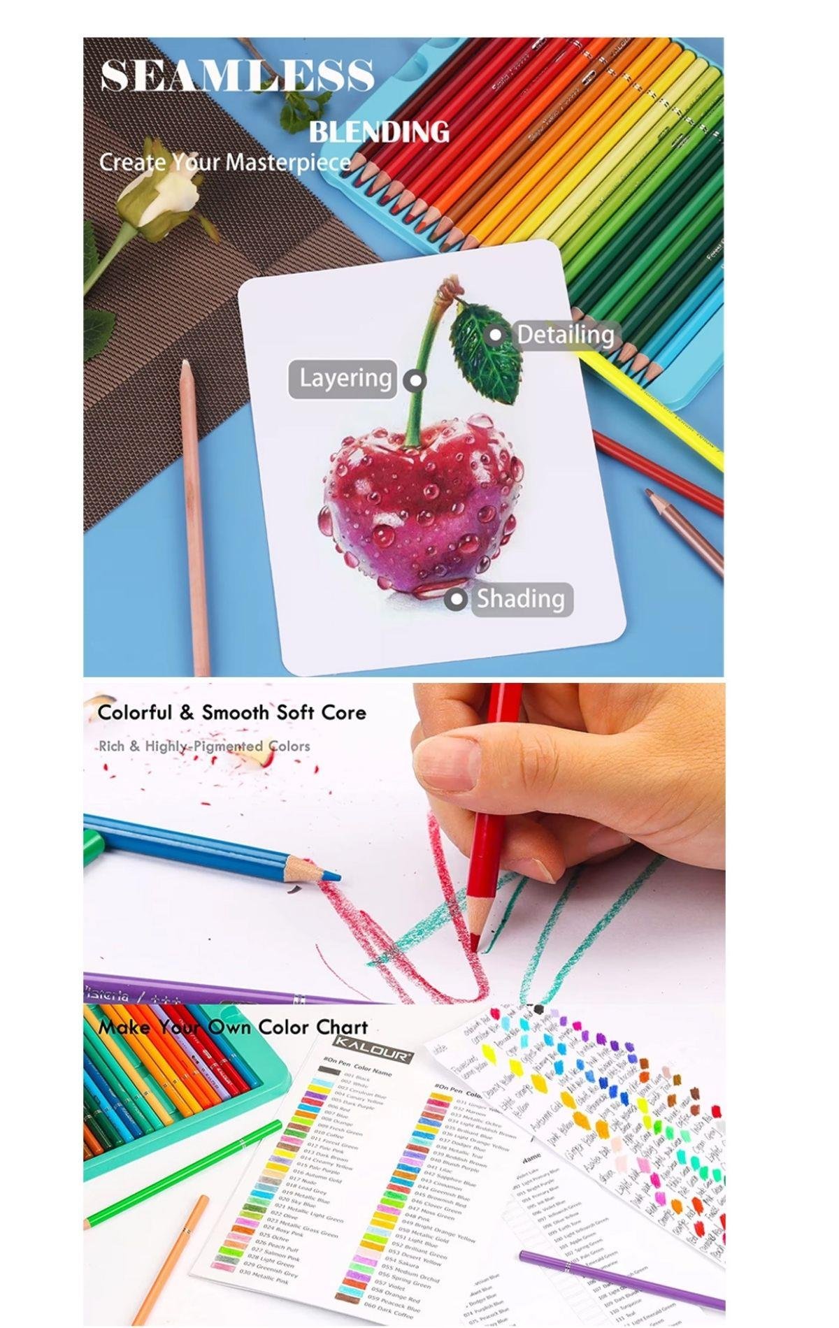 Kuru Boya Kalem Seti 50 Renk, Çantalı (Defter+Blender ve jel Kalem+Kalemtraş Hediyeli)