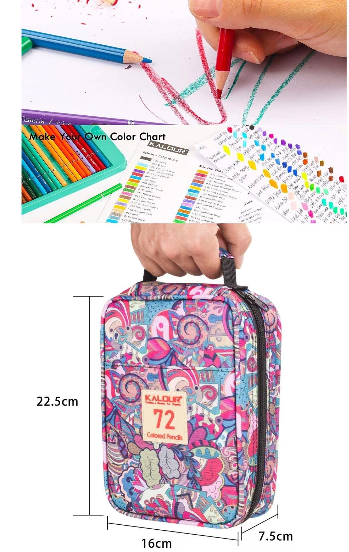 Kuru Boya Kalem Seti 72 Renk, Çantalı (Defter+Kalemtraş Hediyeli)