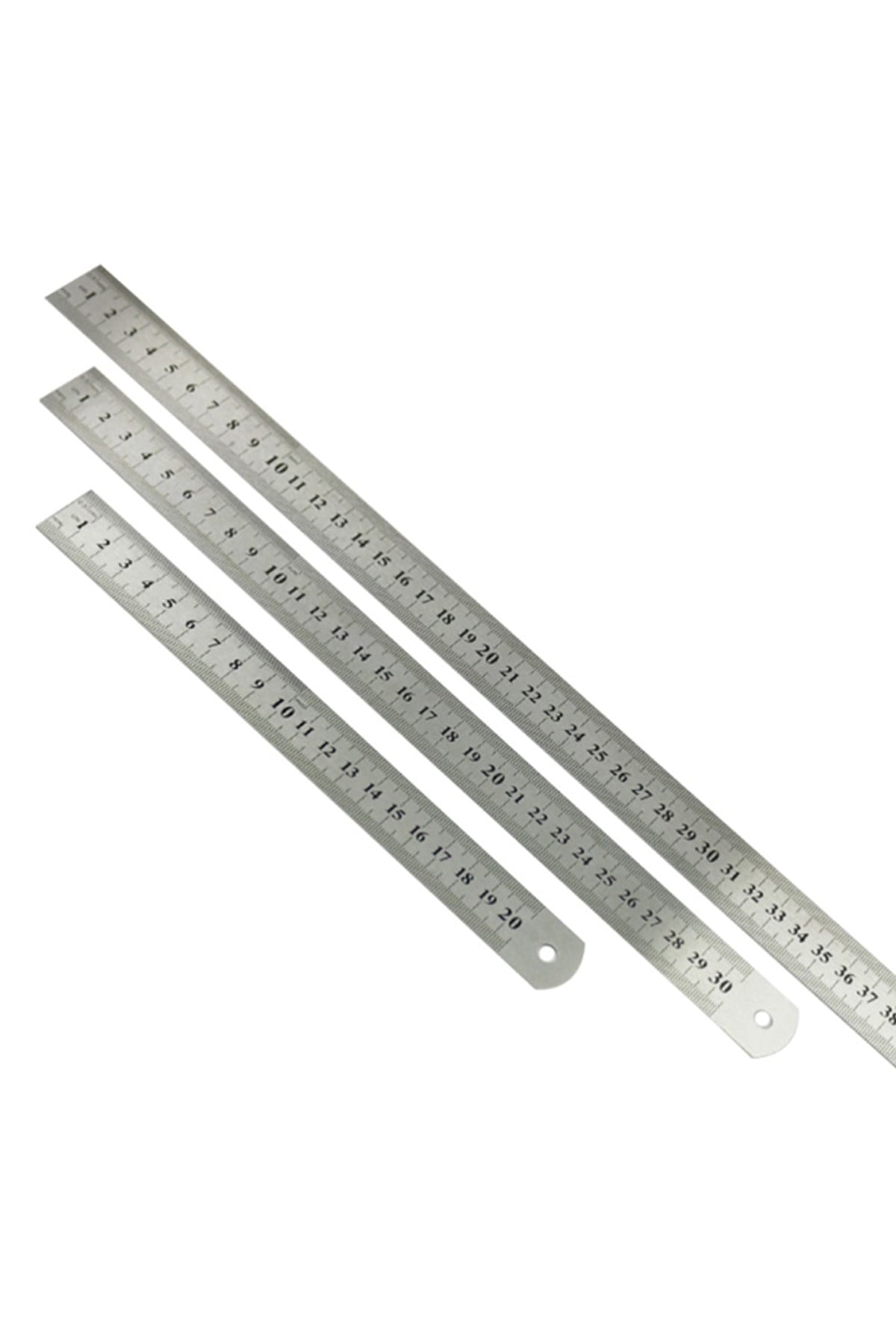 Metal Cetvel 20 cm ( Parlak Yüzey - CM ve İNÇ  )