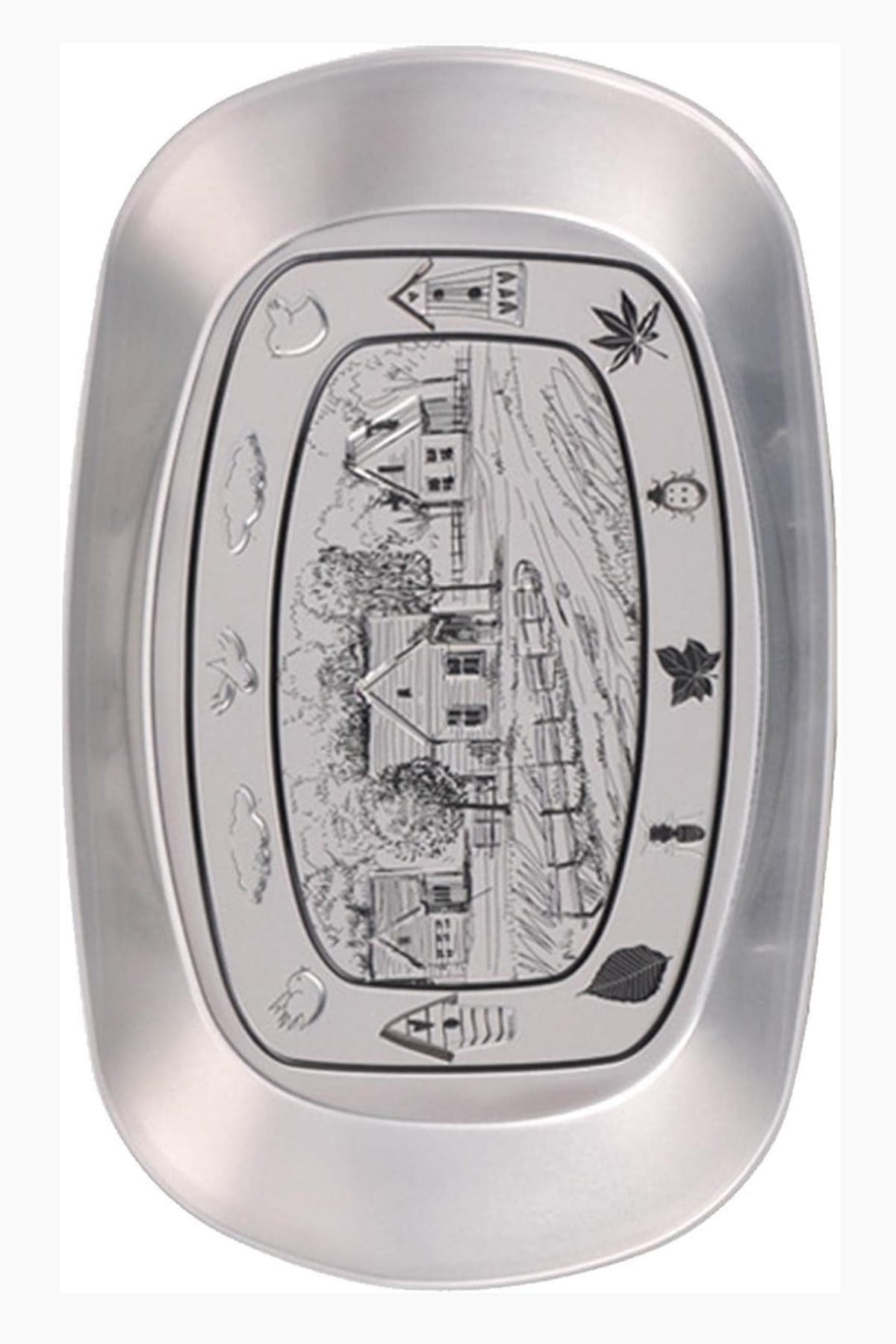 Meyve Tabağı Retro - Ekmek Tabağı 25x16 Cm (Köy Evi)