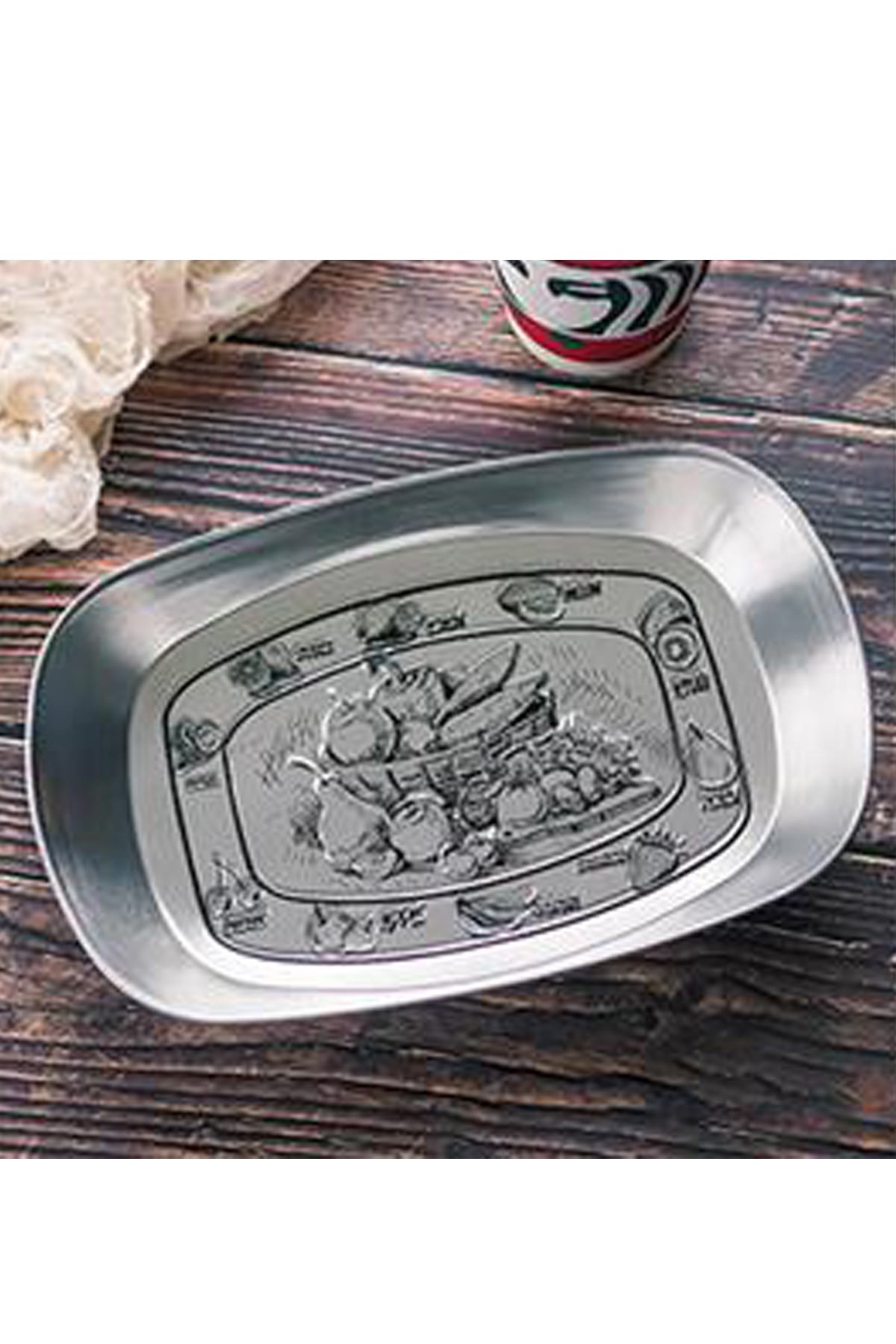 Meyve Tabağı Retro - Ekmek Tabağı 25x16 cm