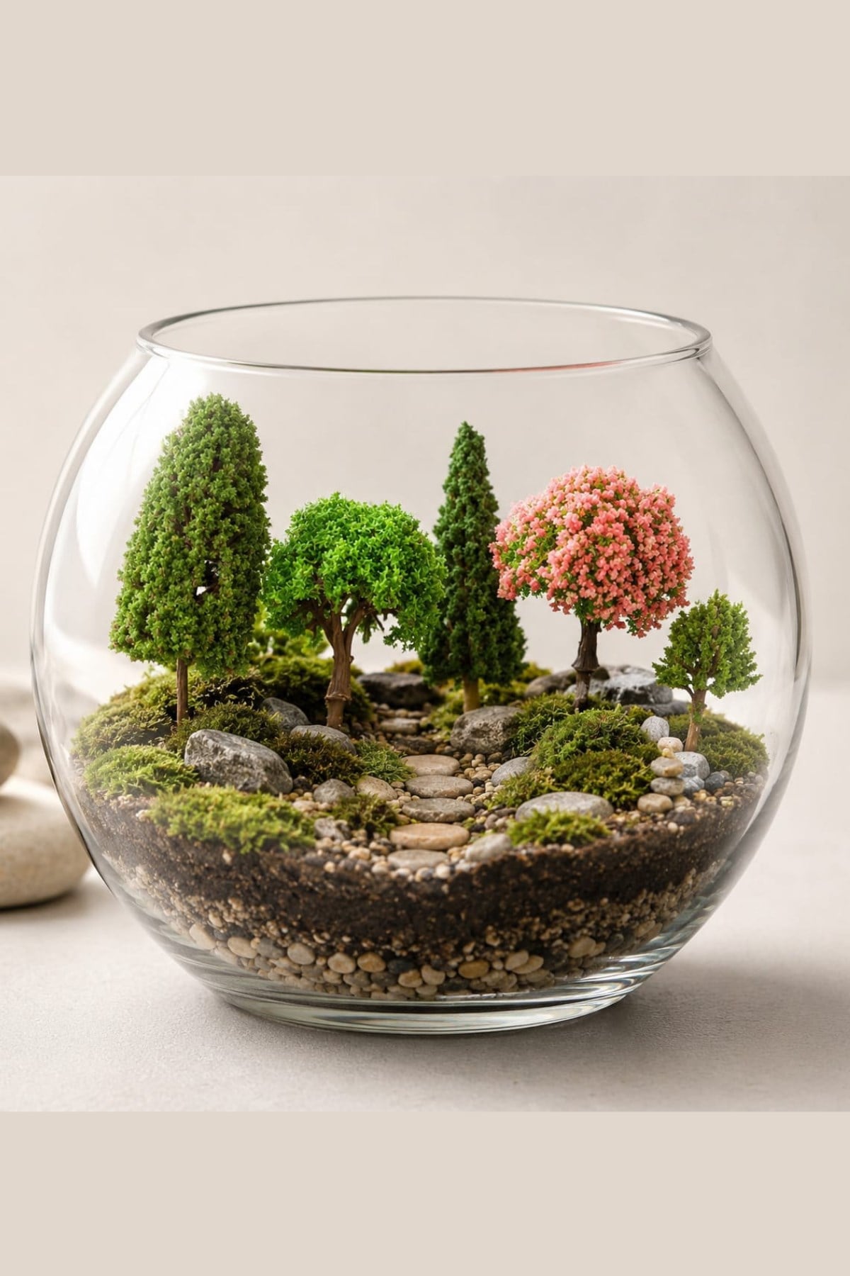 Mimari Maket Ağaç 5'li Set (4-8cm ebatlarında) Minyatür Model Ağaç