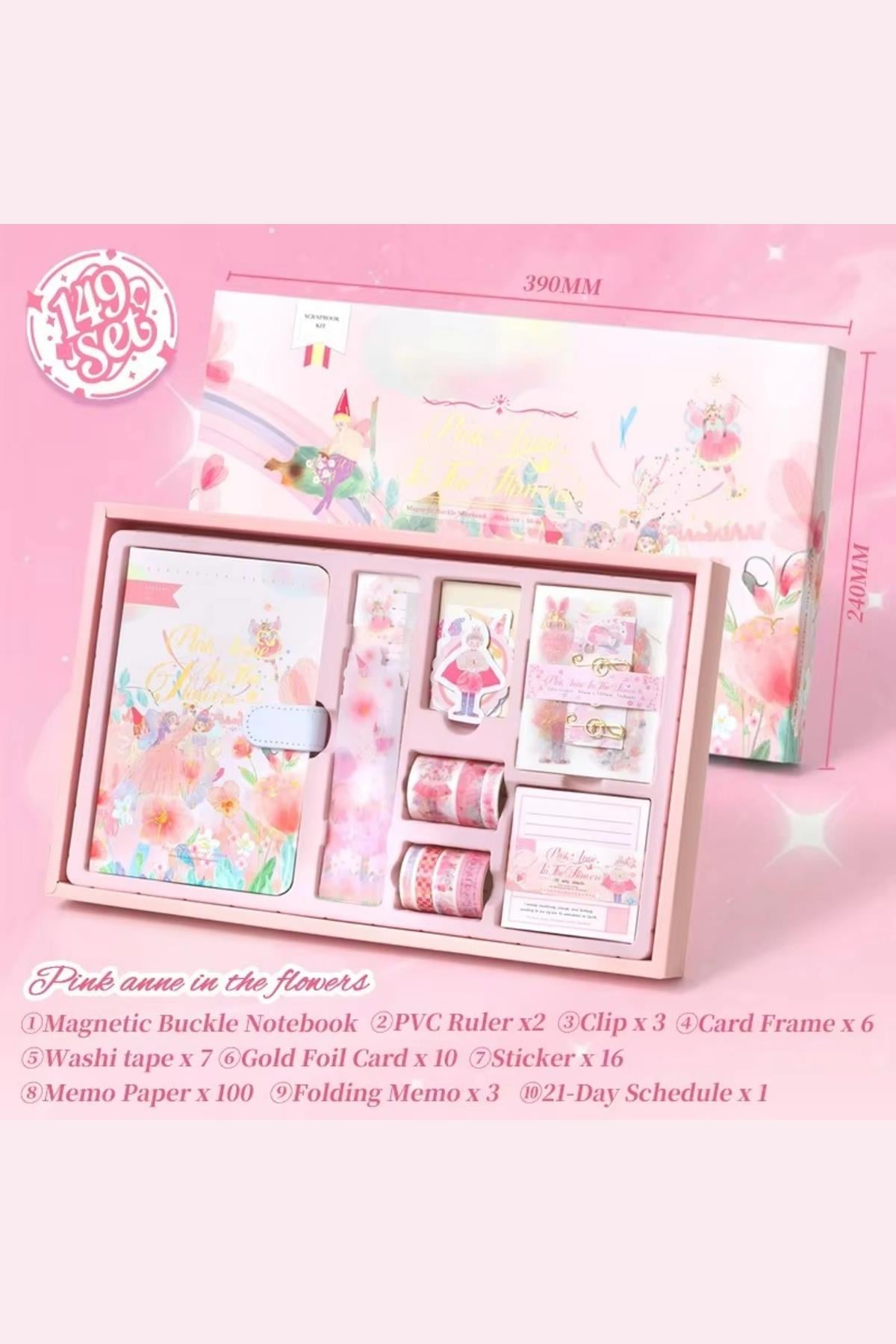 Pink Anne Flower- Journal Defter Hediye Seti
