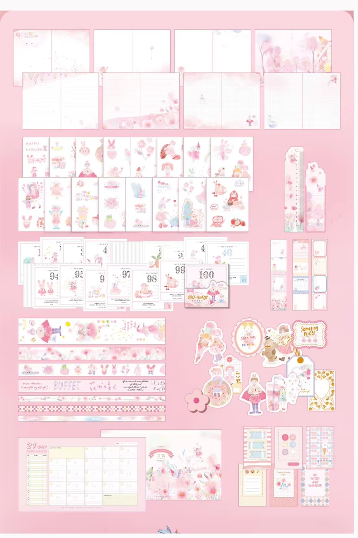 Pink Anne Flower- Journal Defter Hediye Seti