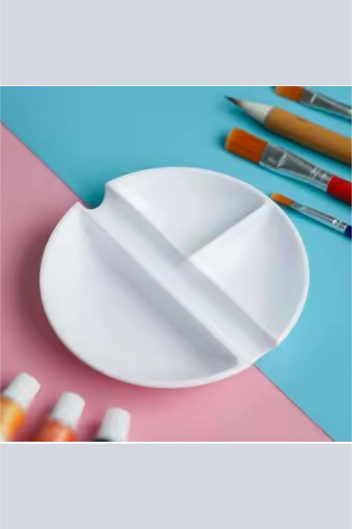 PP Sert Plastik Boya Paleti 13cm
