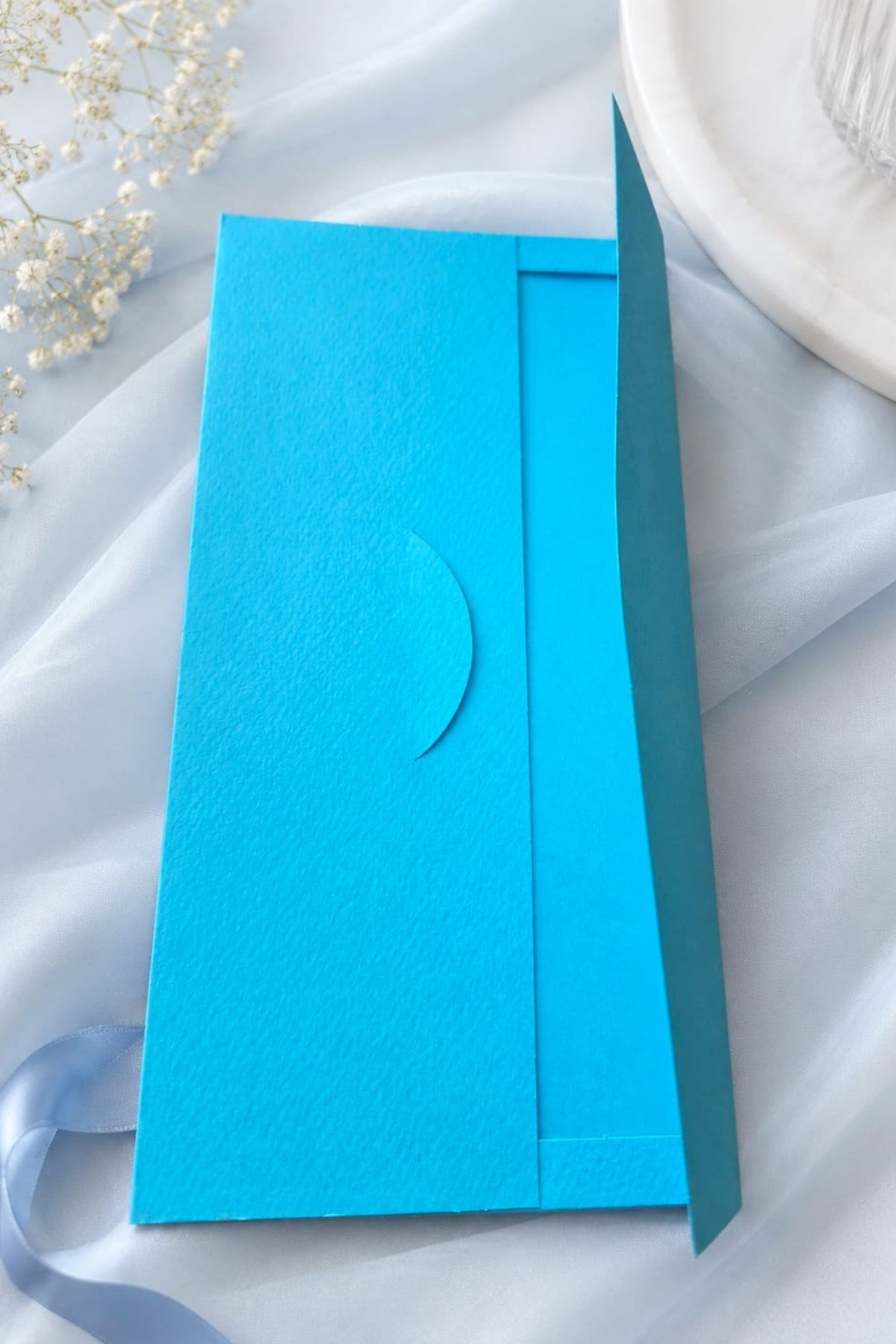 Renkli Dokulu Davetiye Zarfı 50 Adet 11*22cm 220gr (Baskısız boş Zarf)