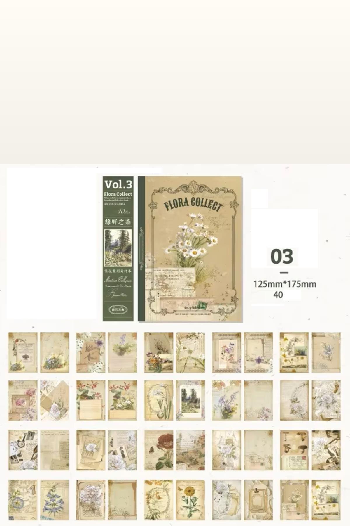 Retro Temalı Scrapbook Kağıtları, 40 Yaprak 12.5*17.5 cm