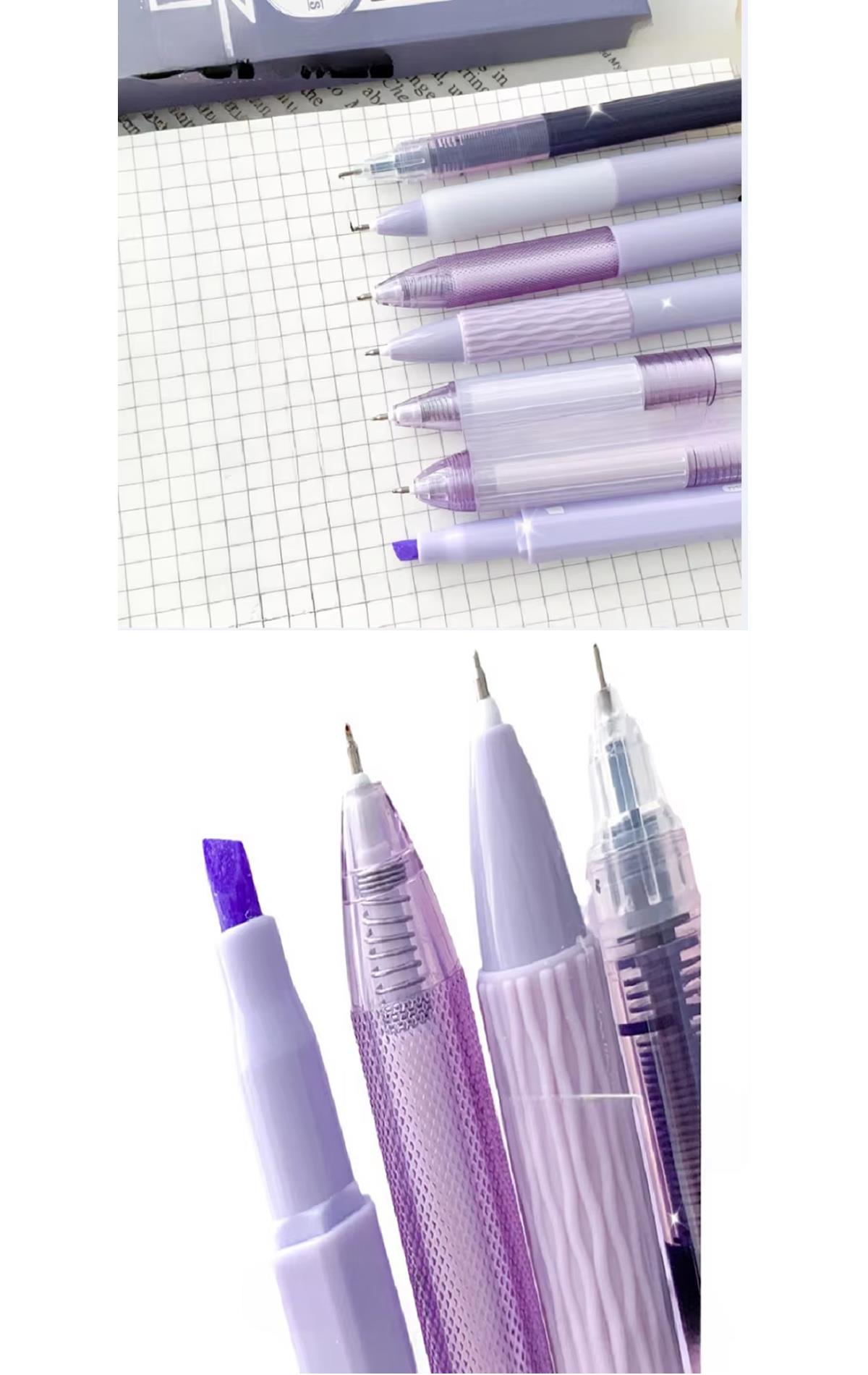Roller Jel Kalem Seti + Fosforlu Kalem (6'lı Set)