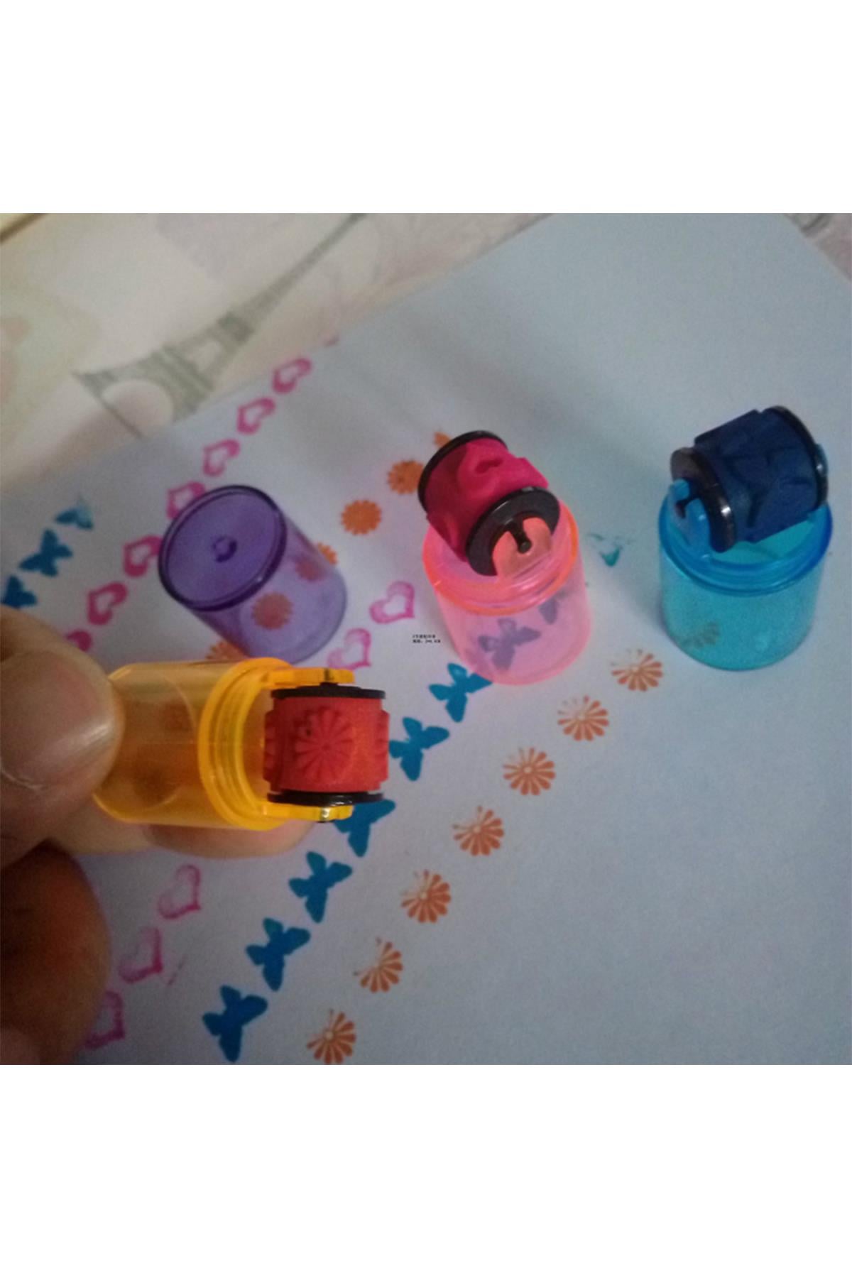 Rulo Şekilli Damga 3'lü Set - 1x1 cm Baskı Ölçüsü