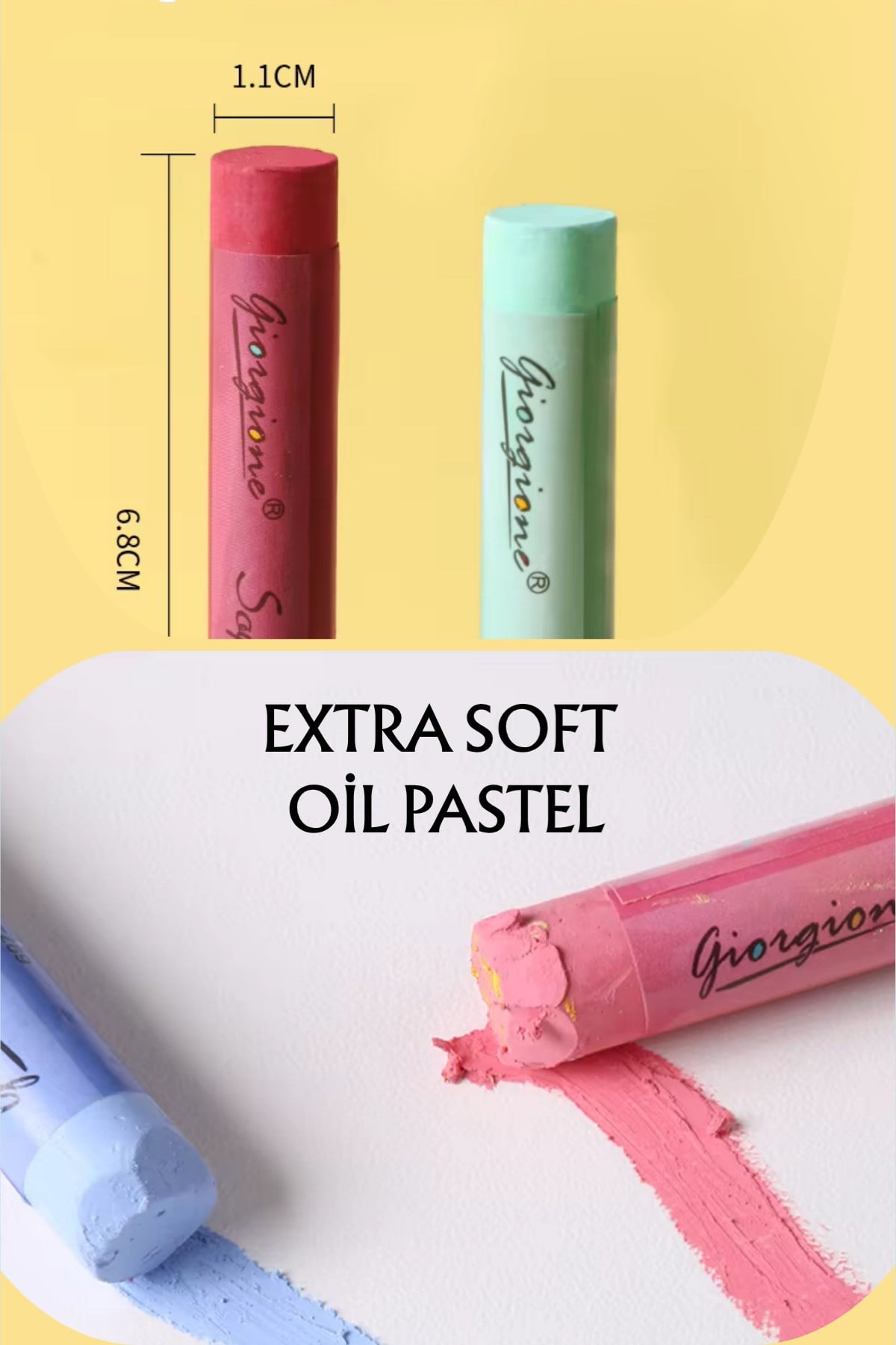 Soft Yağlı Pastel Boya Seti - 24+1 Adet (Beyaz) Morandi Renkler