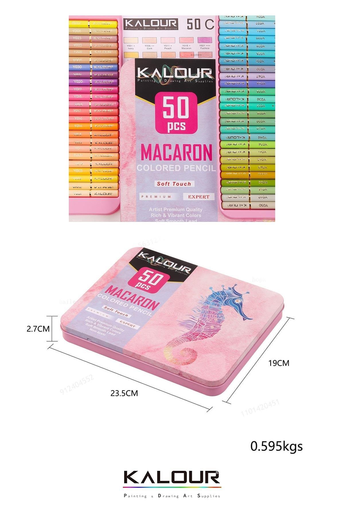 Vox Art Kalour Macaron 50'li Kuru Boya Kalem Seti - Metal Kutulu