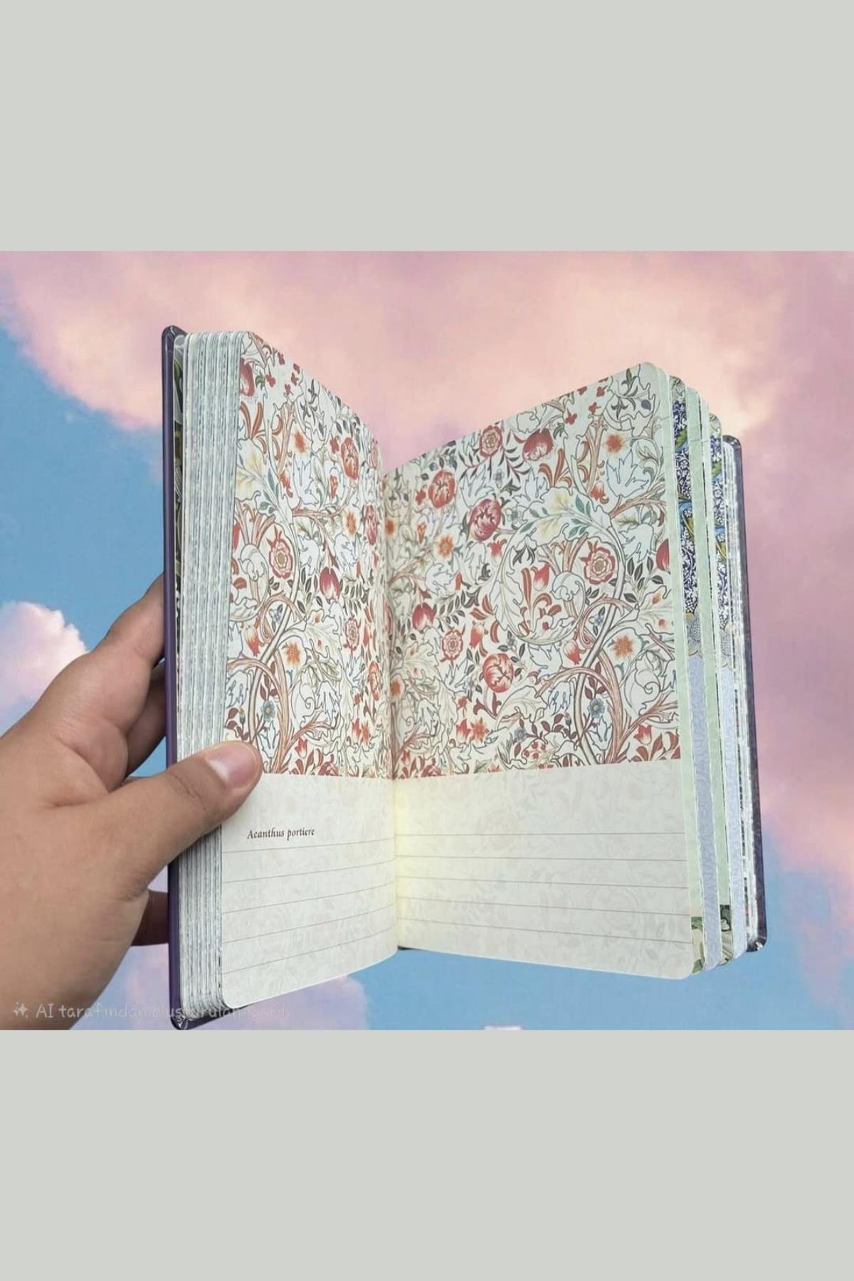 William Morris Journal Not Defteri, 14*21cm 256 Sayfa, 100gr Desenli Kağıtlar