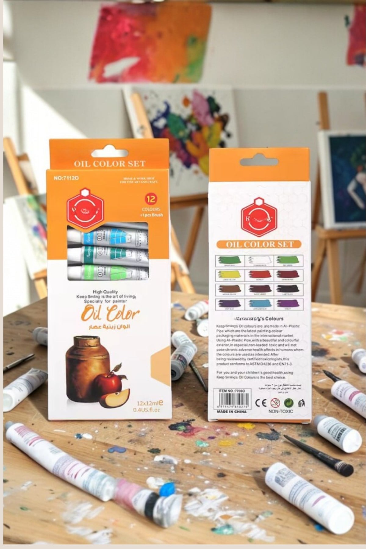 Yağlı Boya Seti 12 Renkx12ml Plastik Tüp