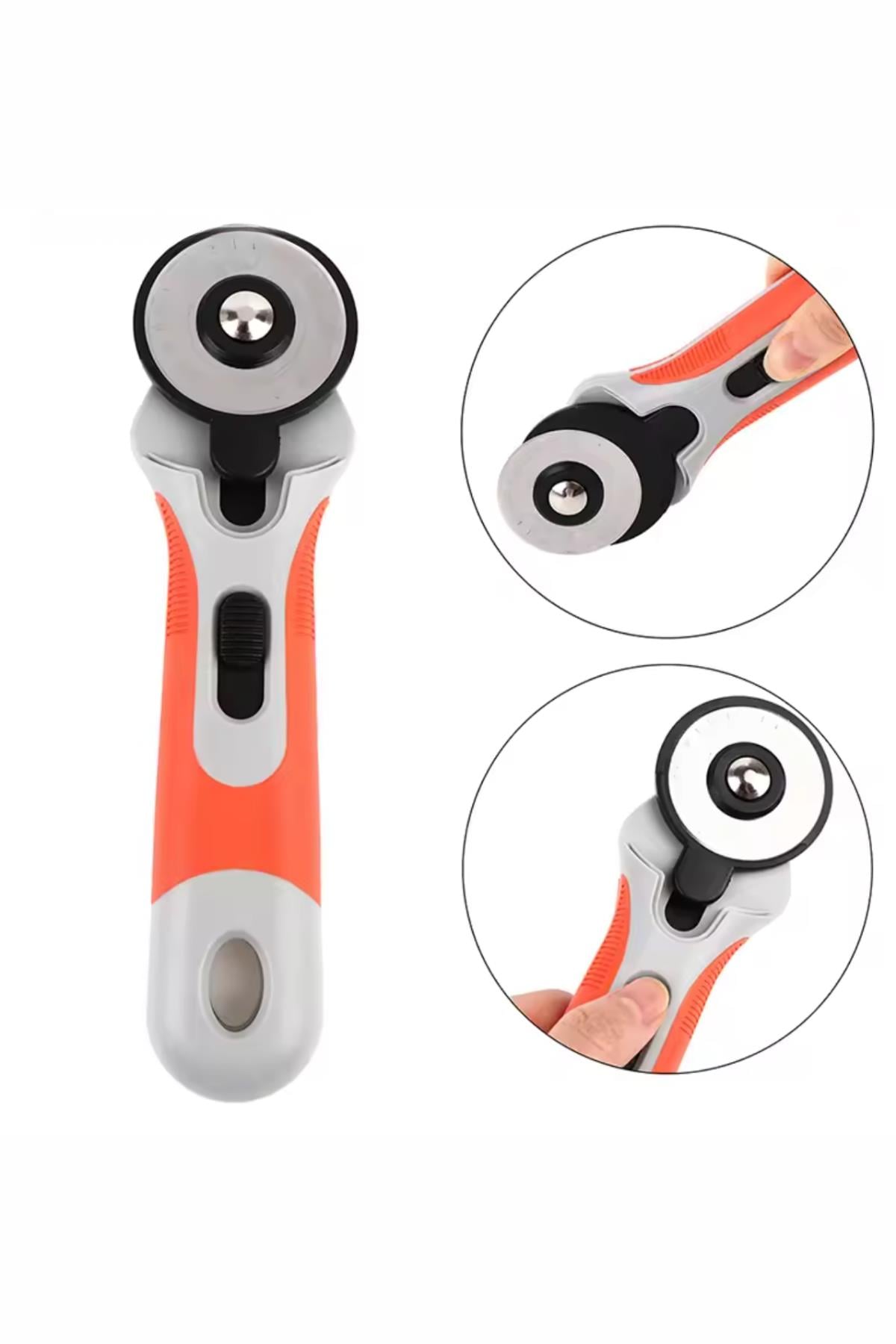 Yuvarlak Bıçaklı Kumaş Deri Kağıt Rulet Kesici 45mm