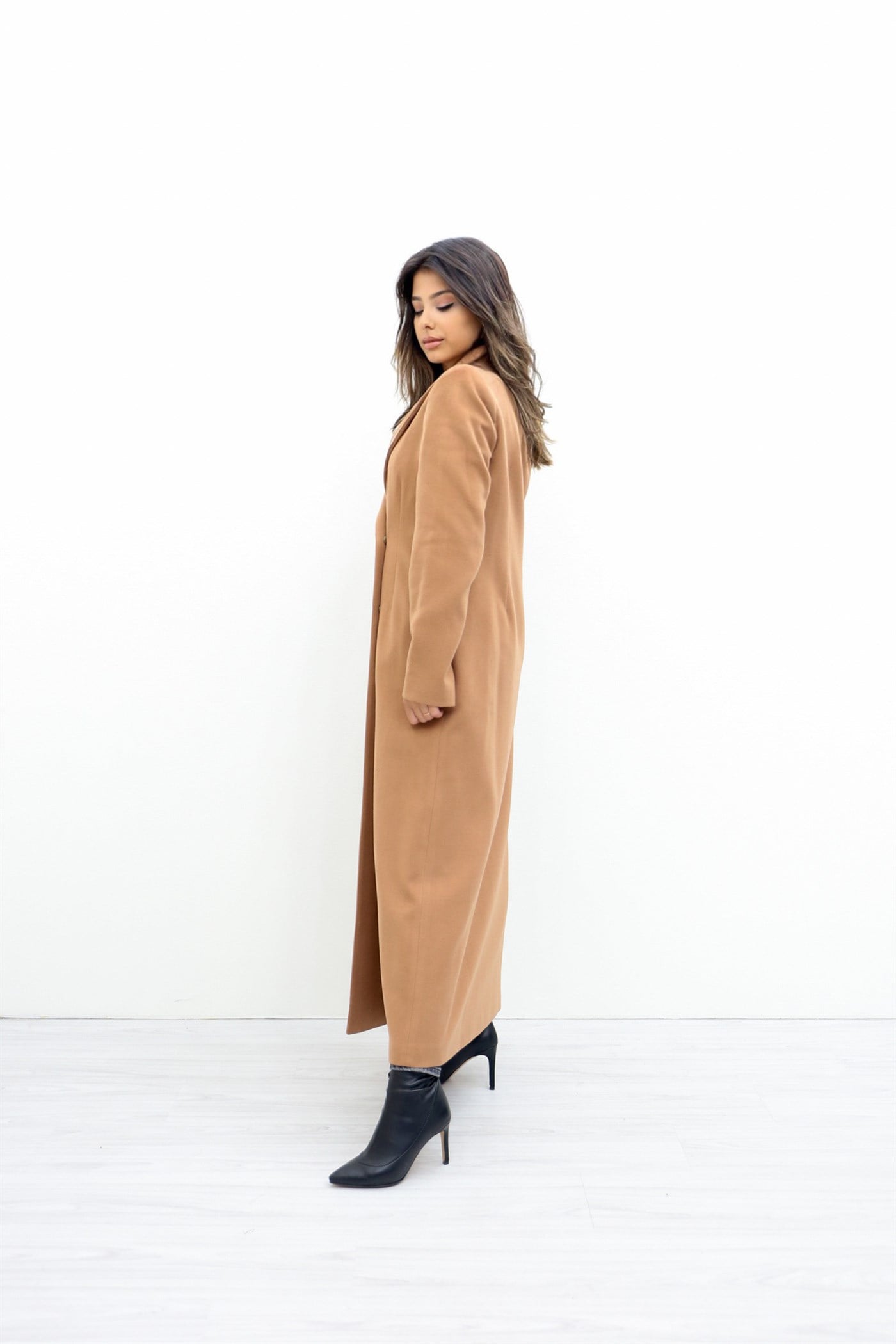 Armine Çıt Çıtlı Manto - Camel