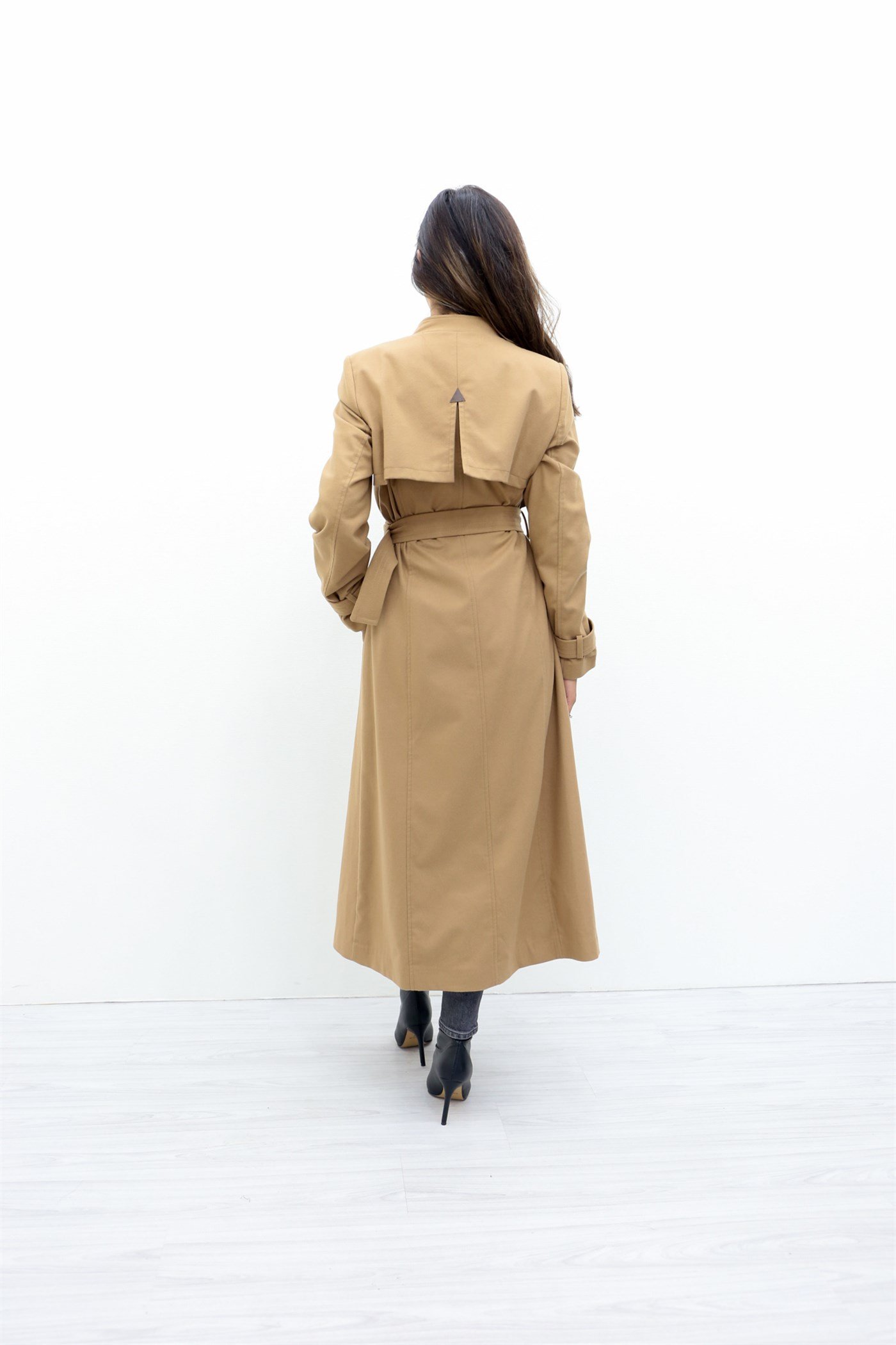 Armine Düğmeli Manto - Camel