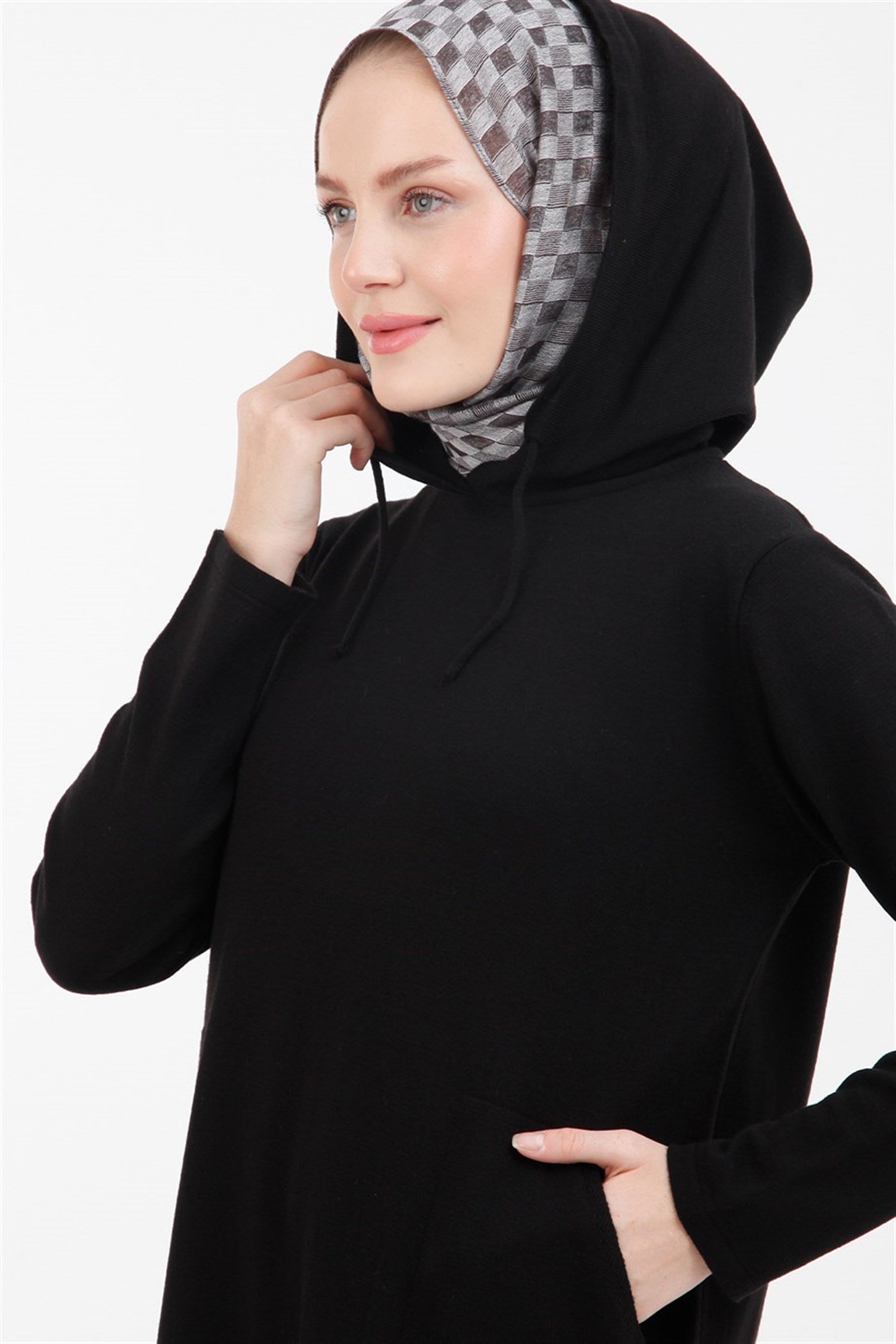 Armine Triko Elbise - Siyah