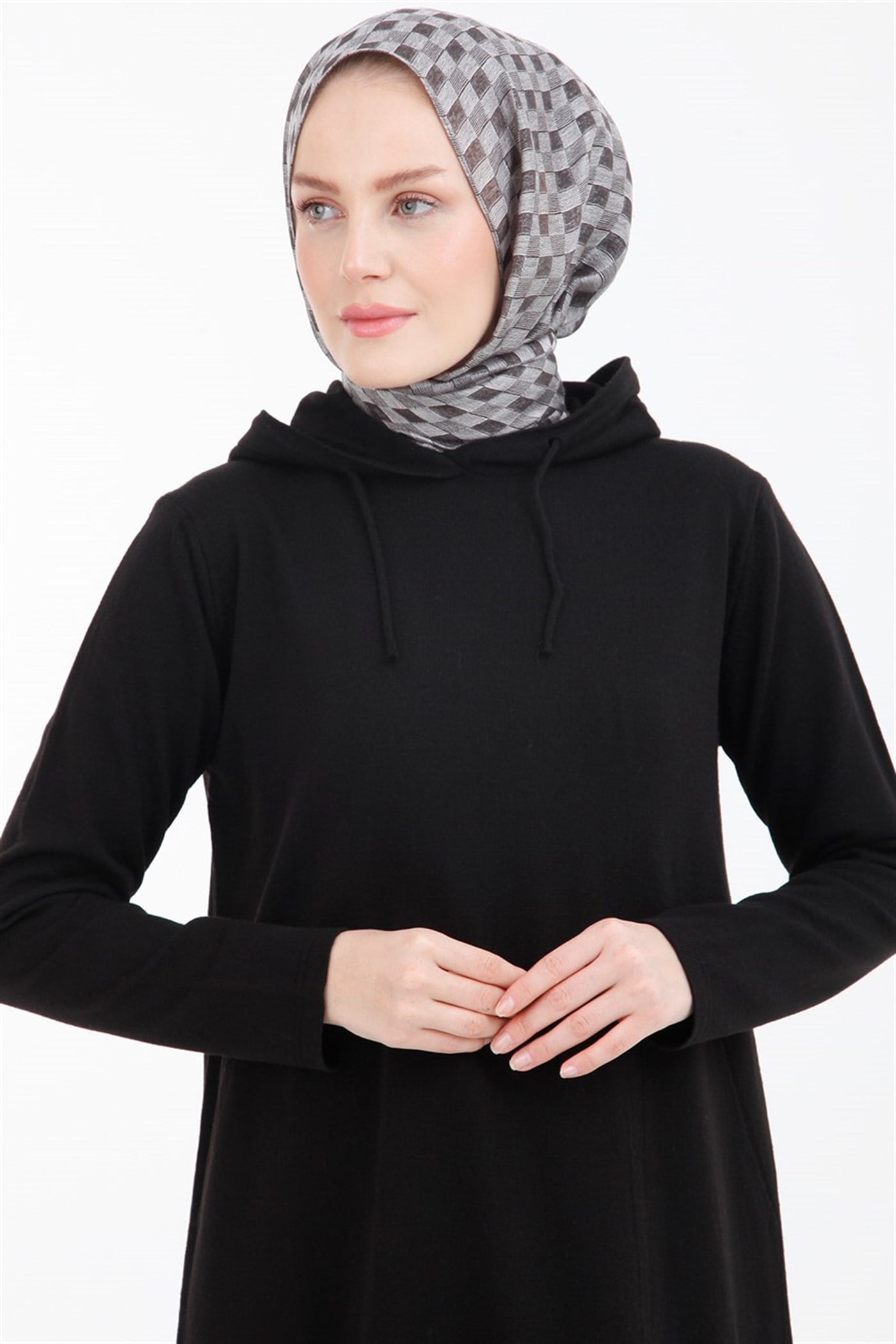 Armine Triko Elbise - Siyah