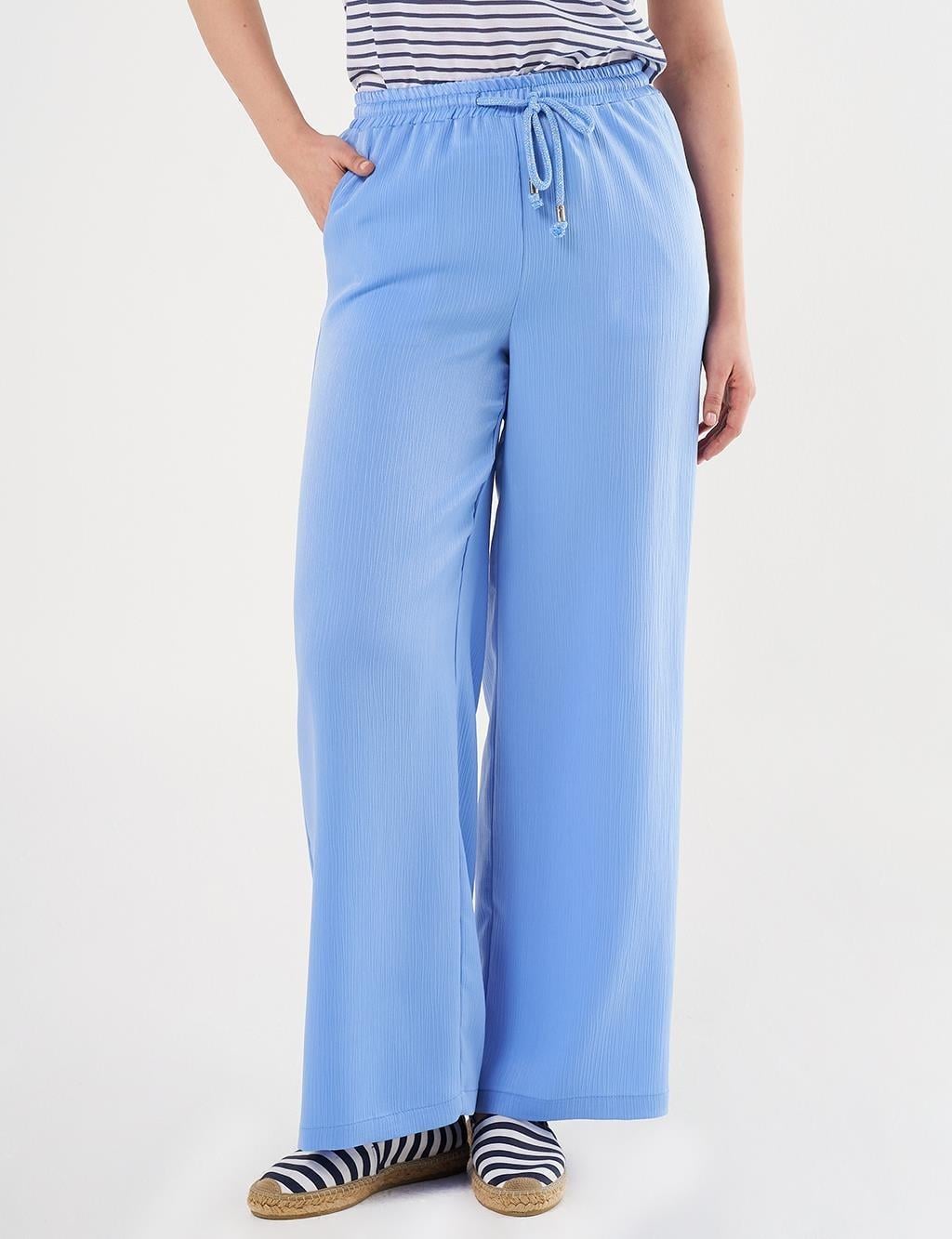 Bağcıklı Rahat Kesim Pantolon KA-B25-19044 - H.Mavi