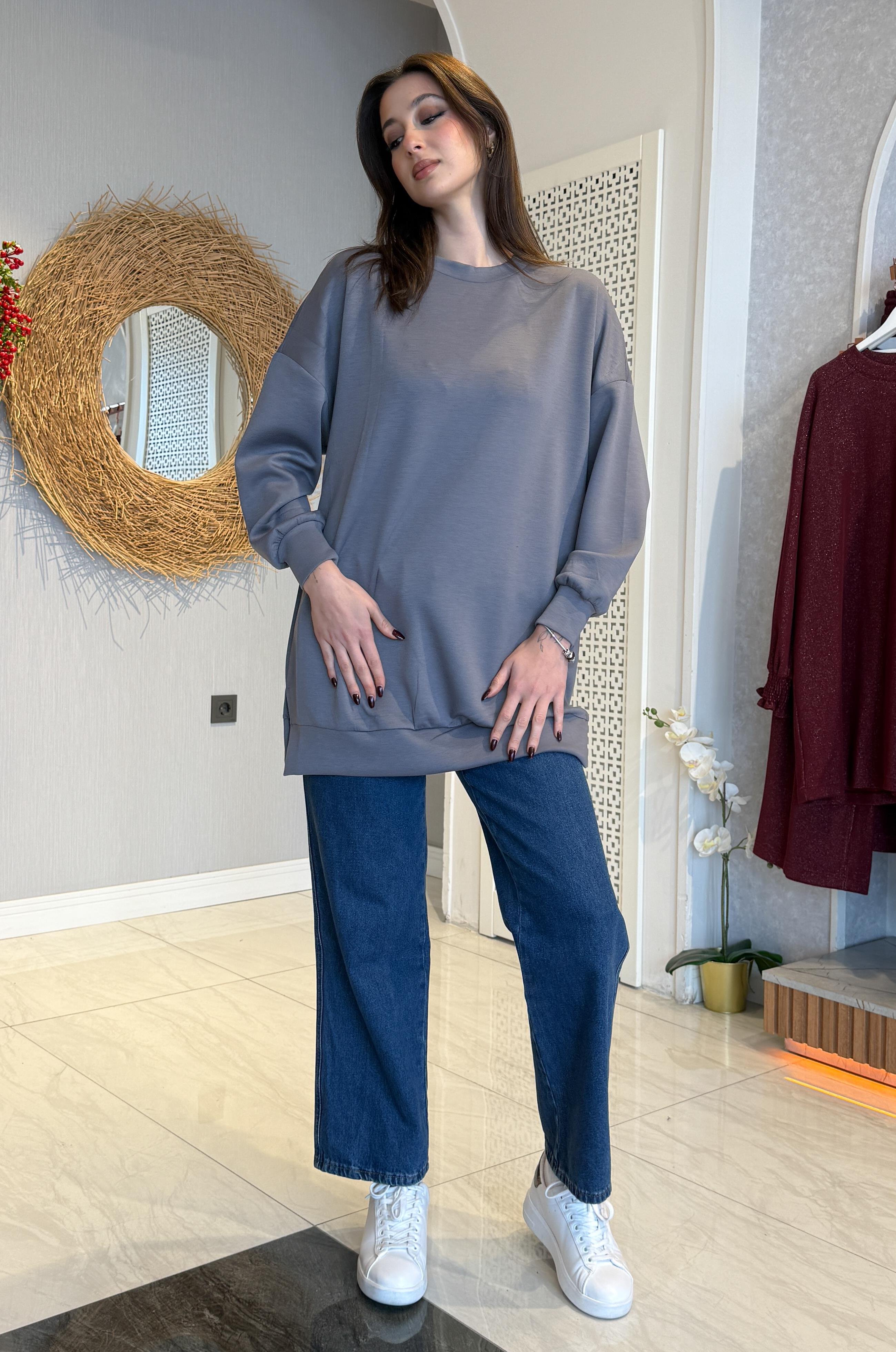 Basic Oyşo Sweat Tunik - Antrasit