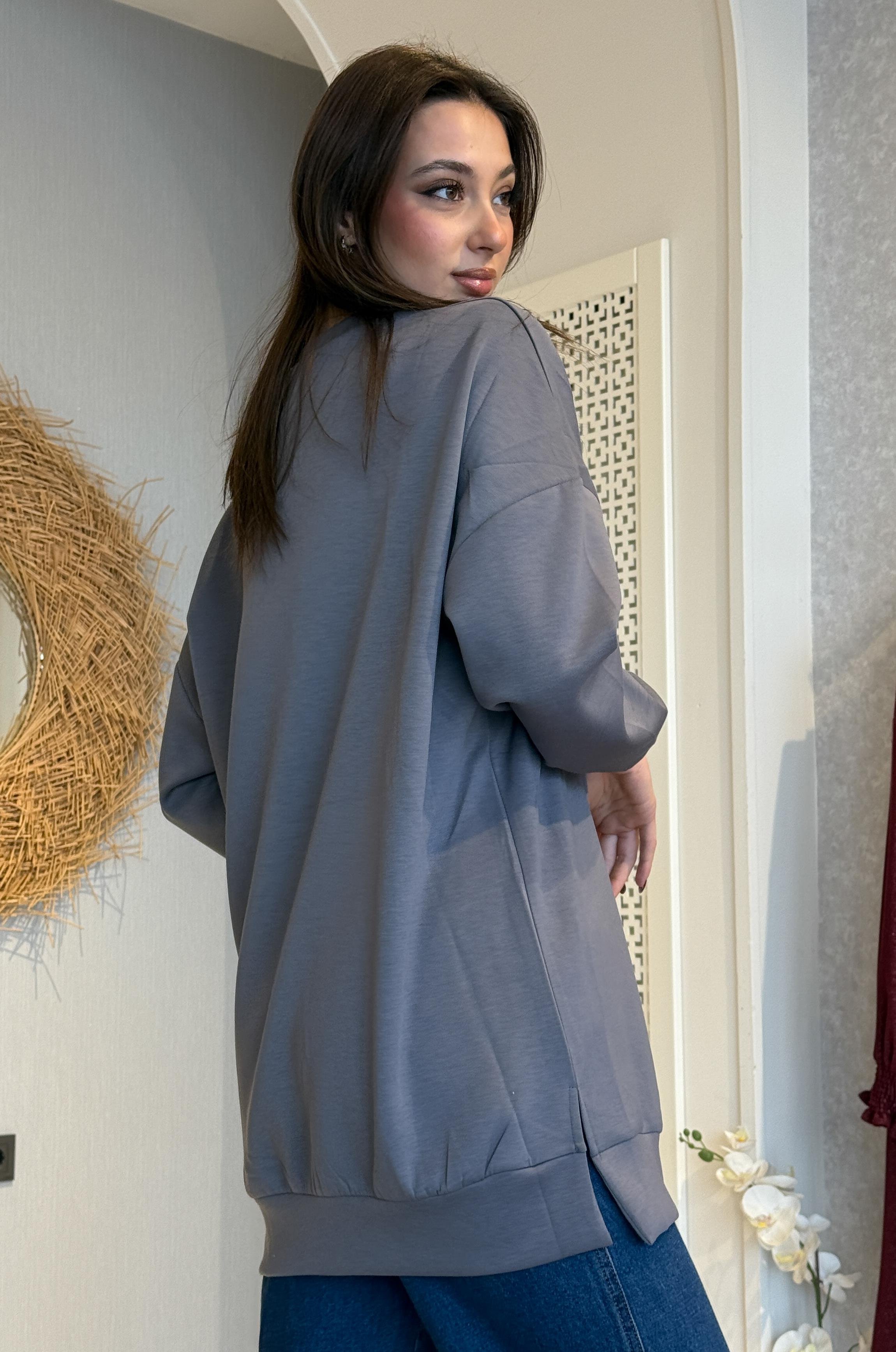 Basic Oyşo Sweat Tunik - Antrasit