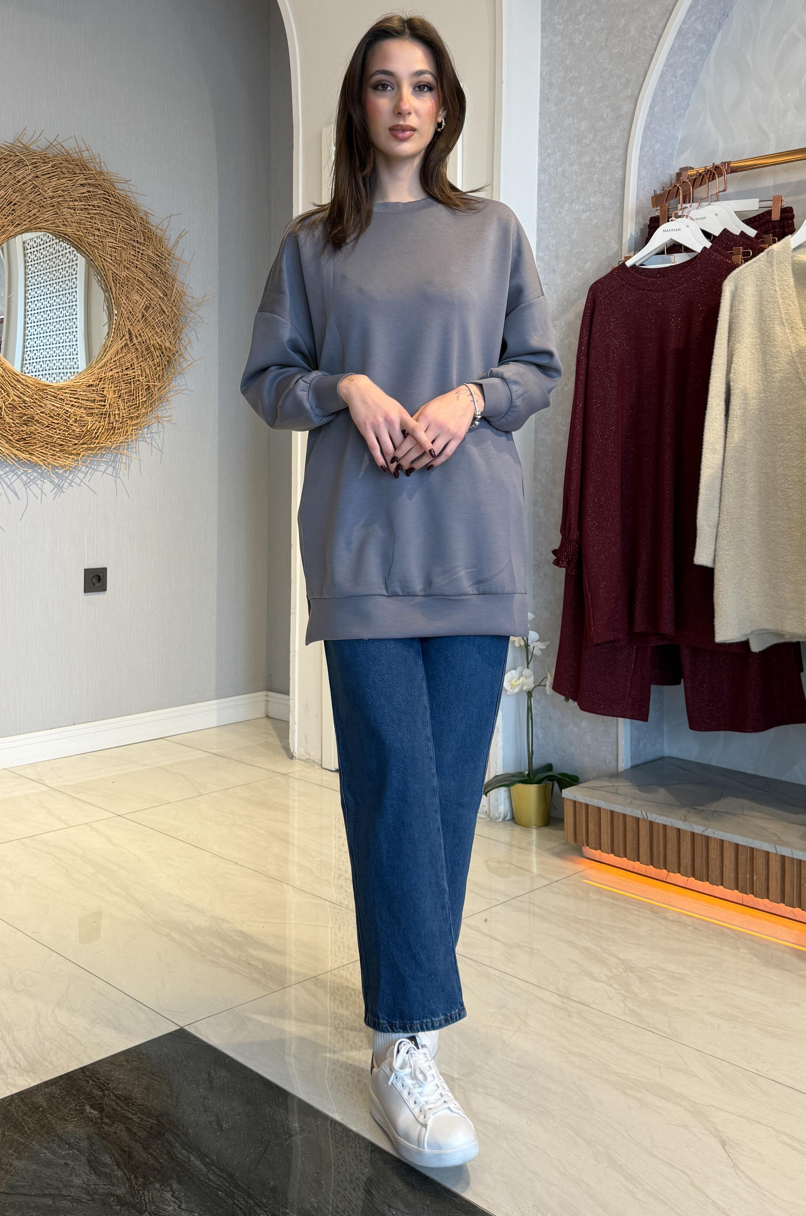 Basic Oyşo Sweat Tunik - Antrasit