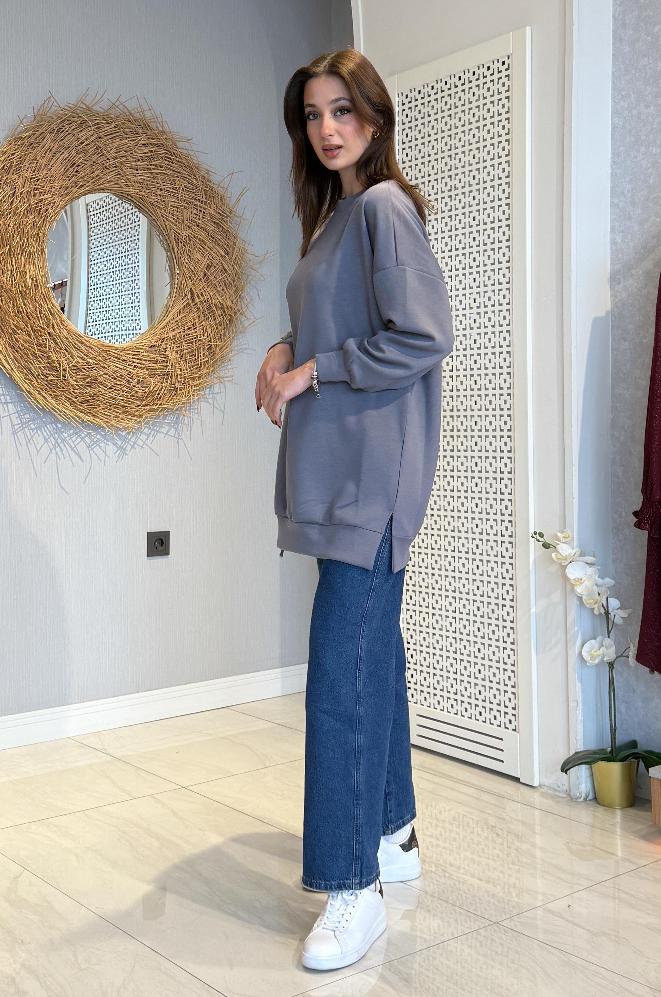 Basic Oyşo Sweat Tunik - Antrasit