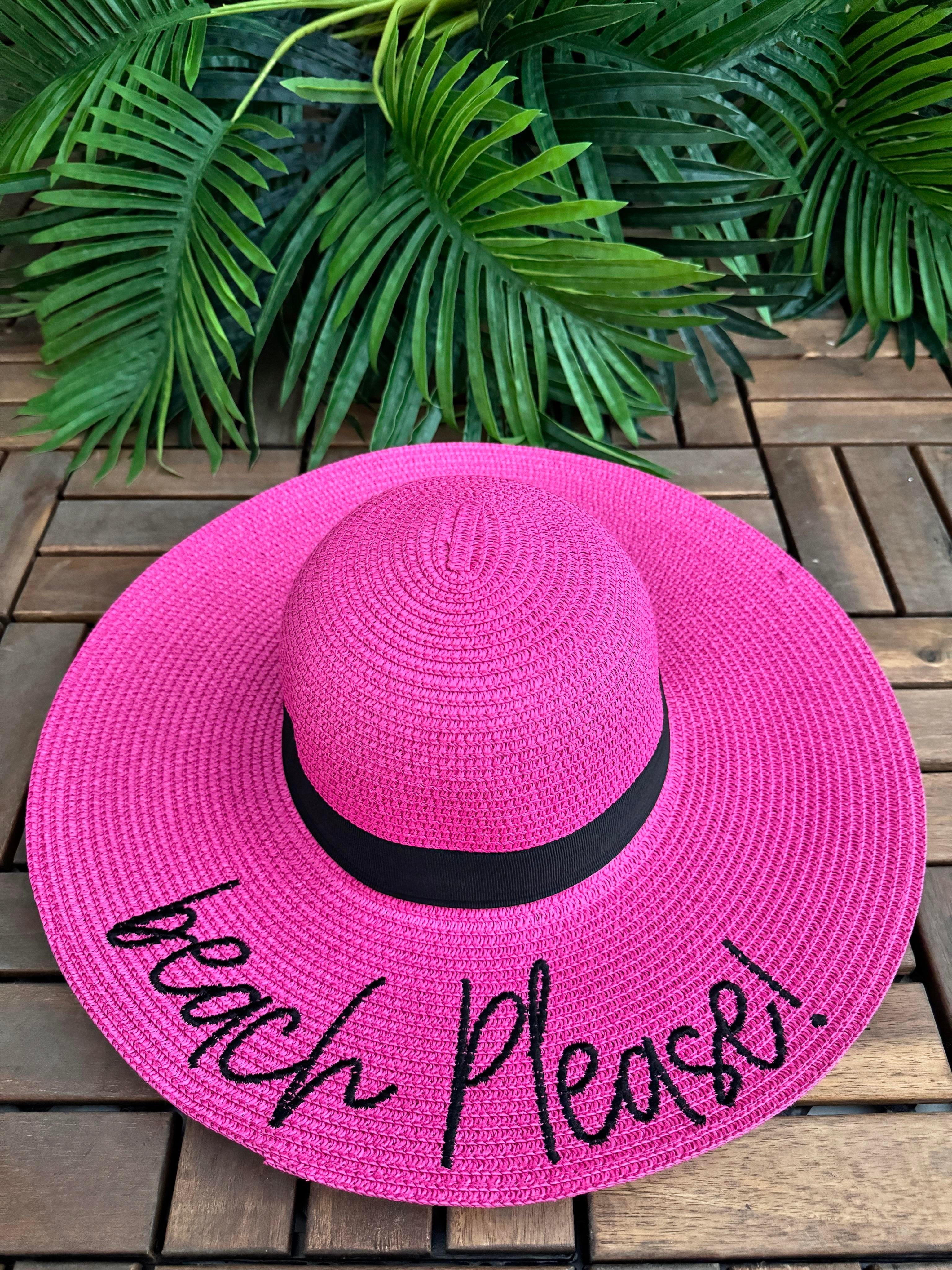 Beach Please Hasır Şapka - Fuşya