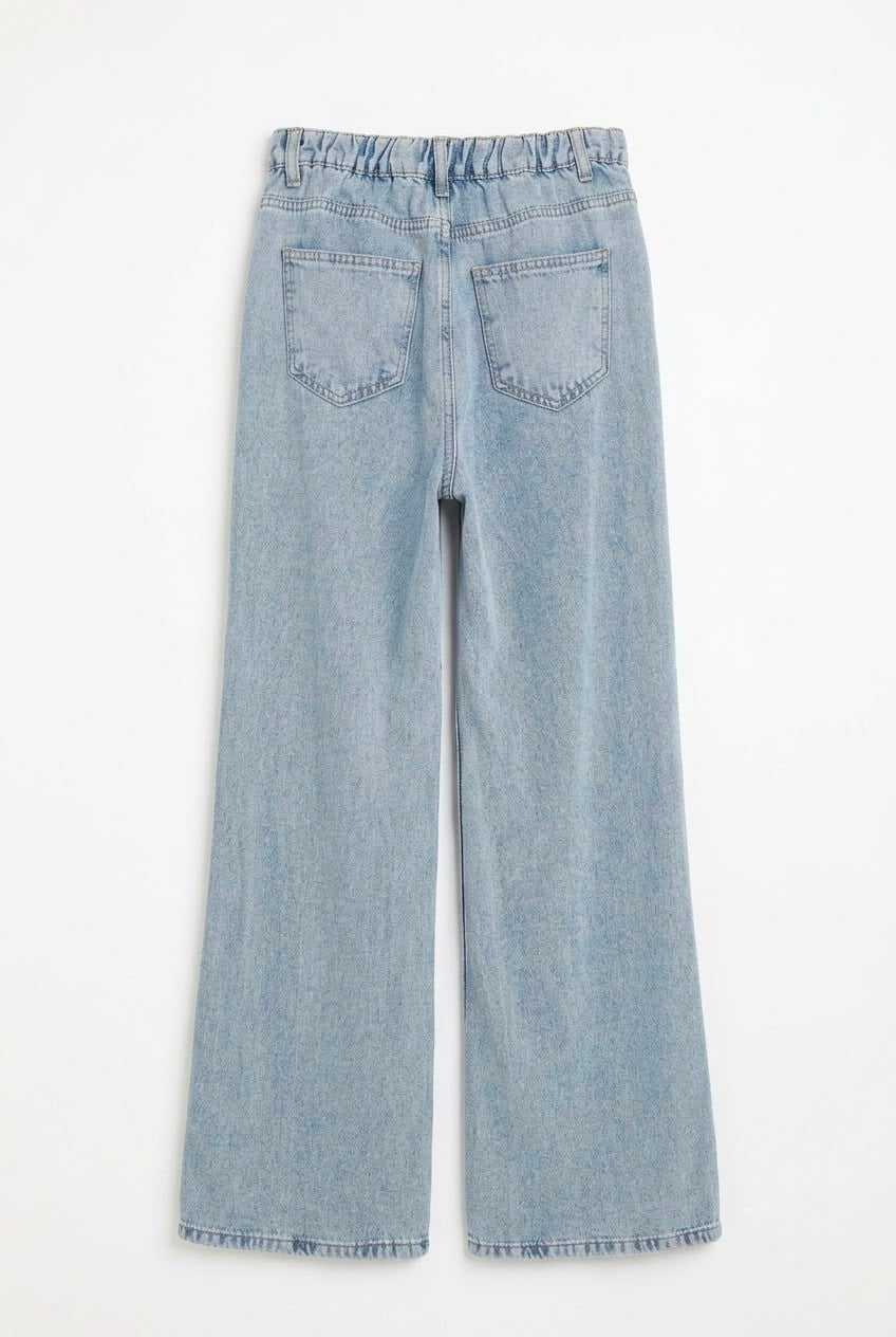 Bol Paça Tensel Denim Pantalon - Mavi