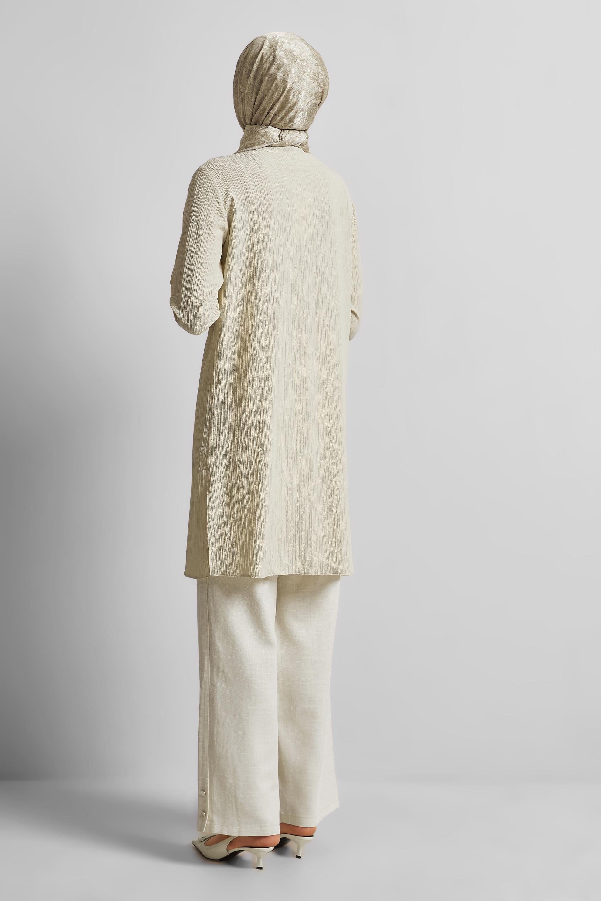 Gömlek Yaka Tunik 70879 - Taş