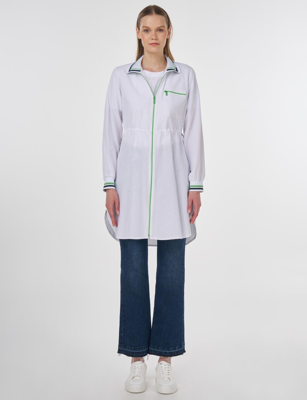 Kayra Beli Ayarlanabilir Rayon Tunik - Optik Beyaz