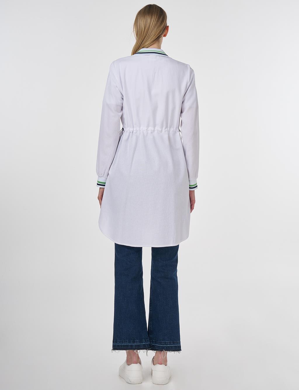Kayra Beli Ayarlanabilir Rayon Tunik - Optik Beyaz