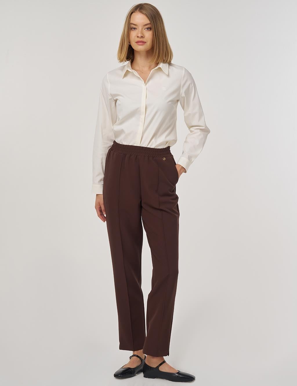 Kayra Cep Detaylı Klasik Pantolon KA-A25-19050 - K. Kahve