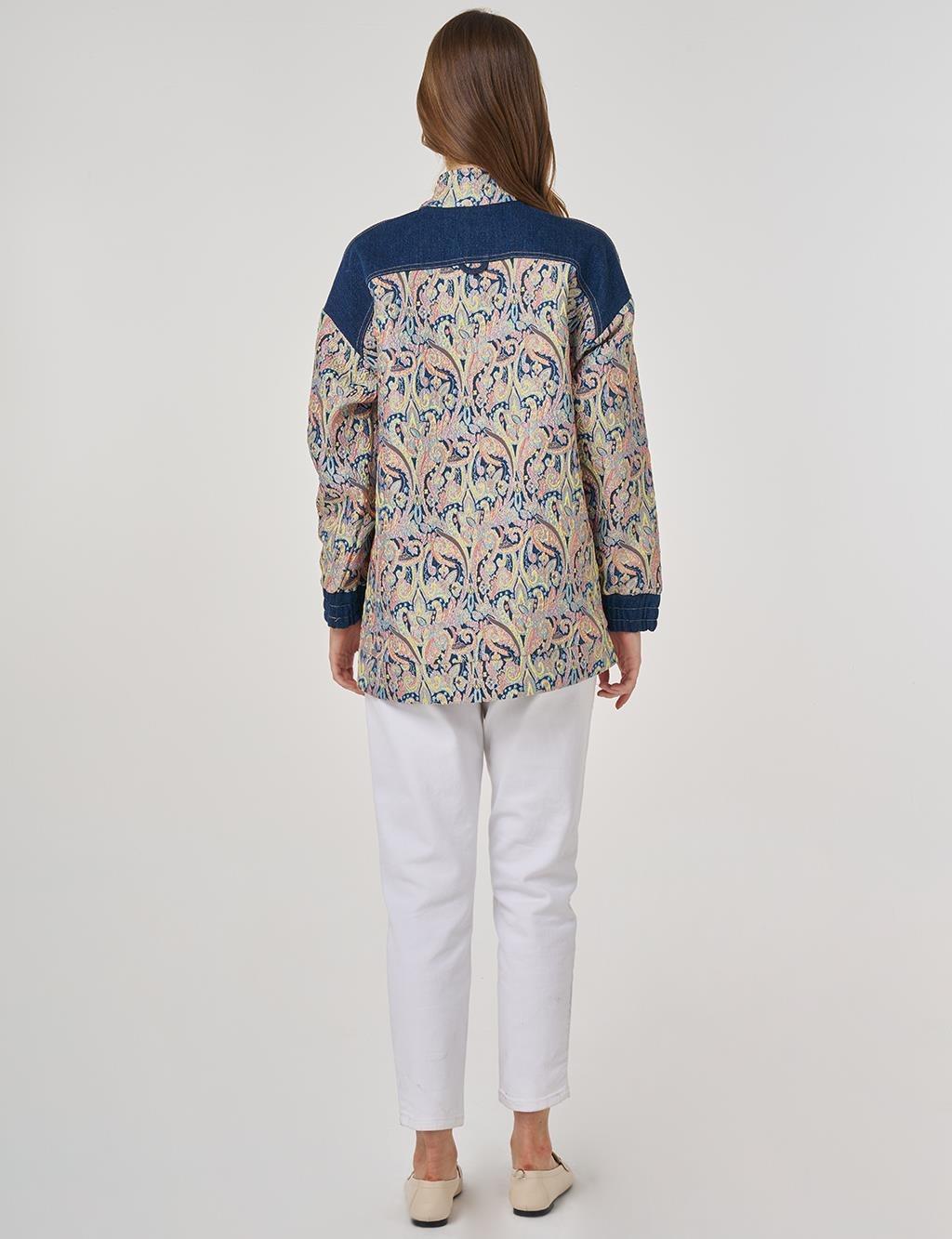 Kayra Dik Yaka Jakarlı Tunik KY-A25-70028 - Krem