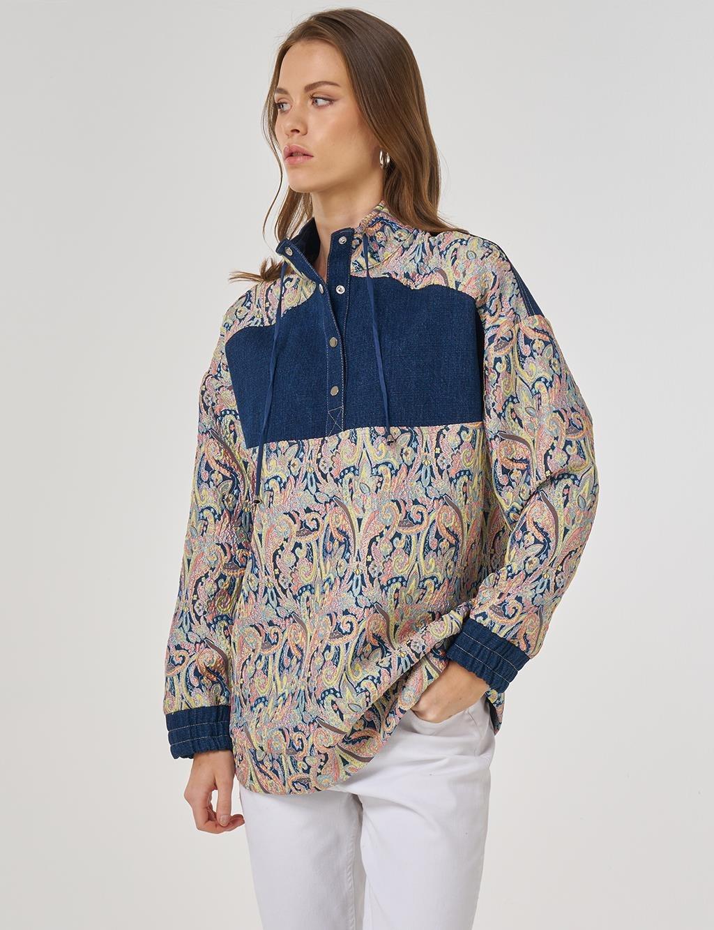 Kayra Dik Yaka Jakarlı Tunik KY-A25-70028 - Krem