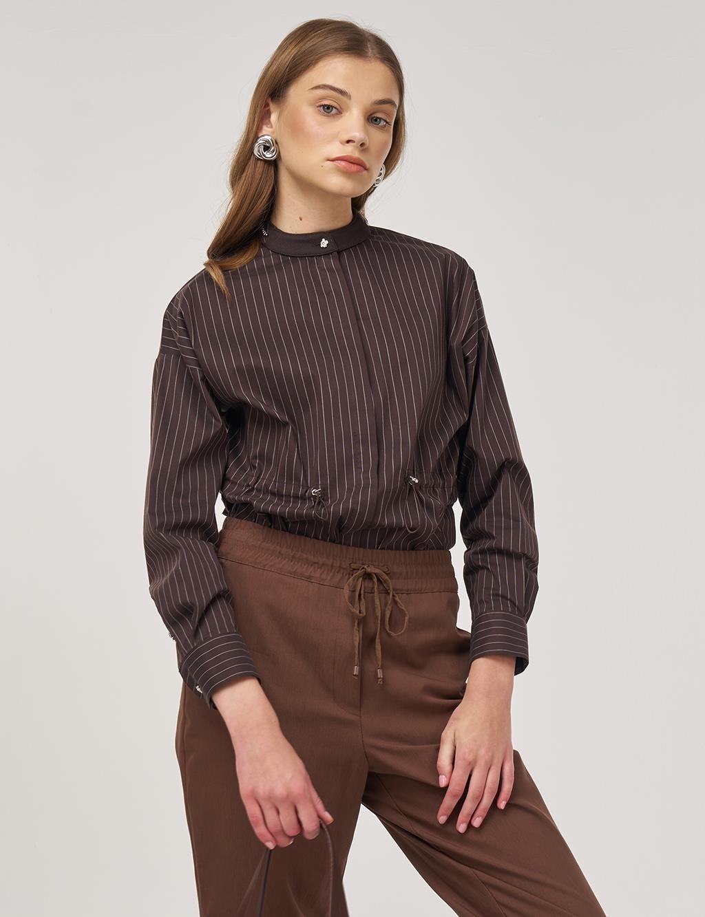 Kayra Duble Paça Havuç Kesim Pantolon KY-A25-79019 - Kakao