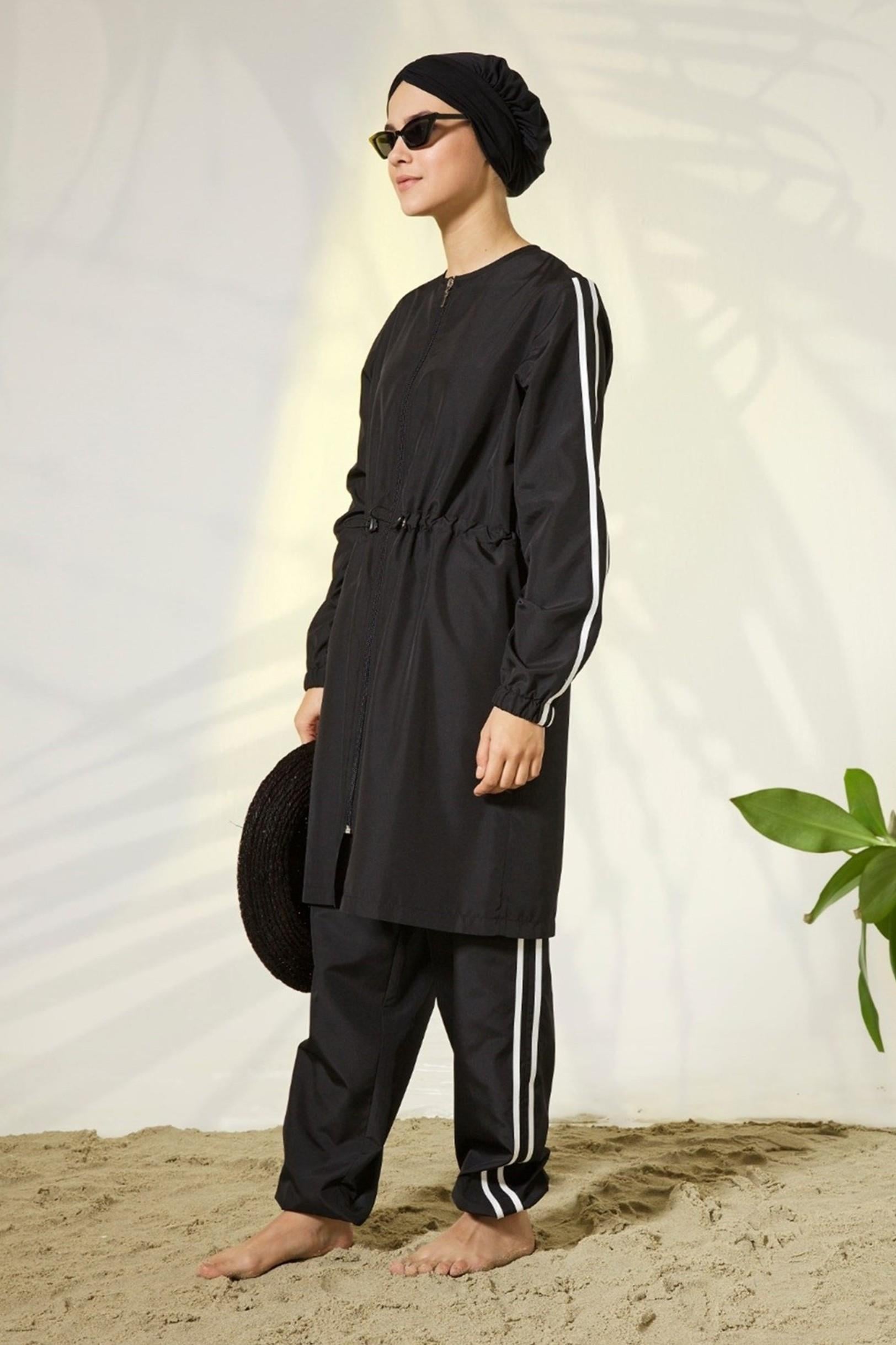 Moodbasic Biyeli Manşeti Lastikli Mayo Sw12.0064 - Siyah