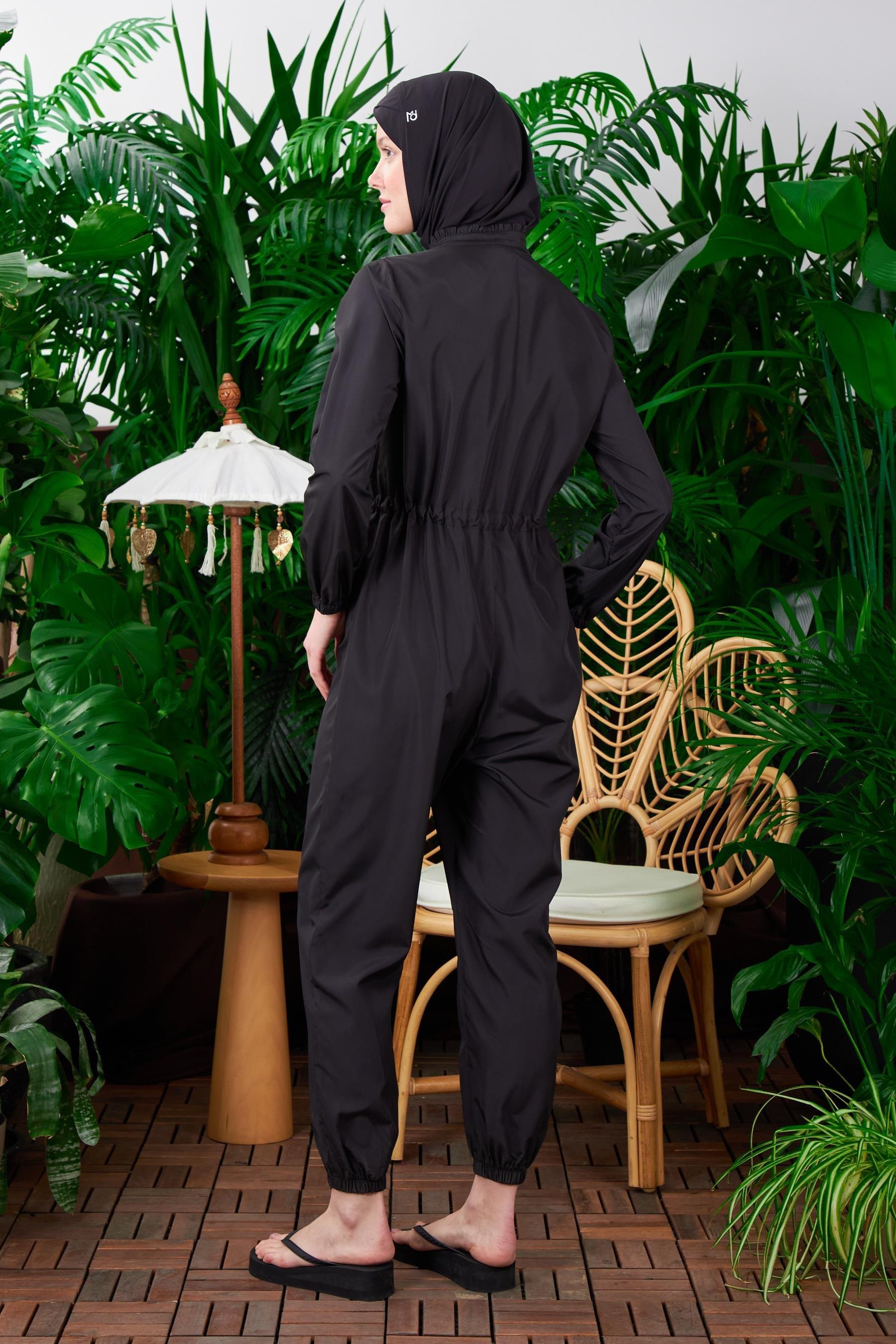 Moodbasic Yelekli Tulum Tesettür Mayo Sw36.235 - Siyah