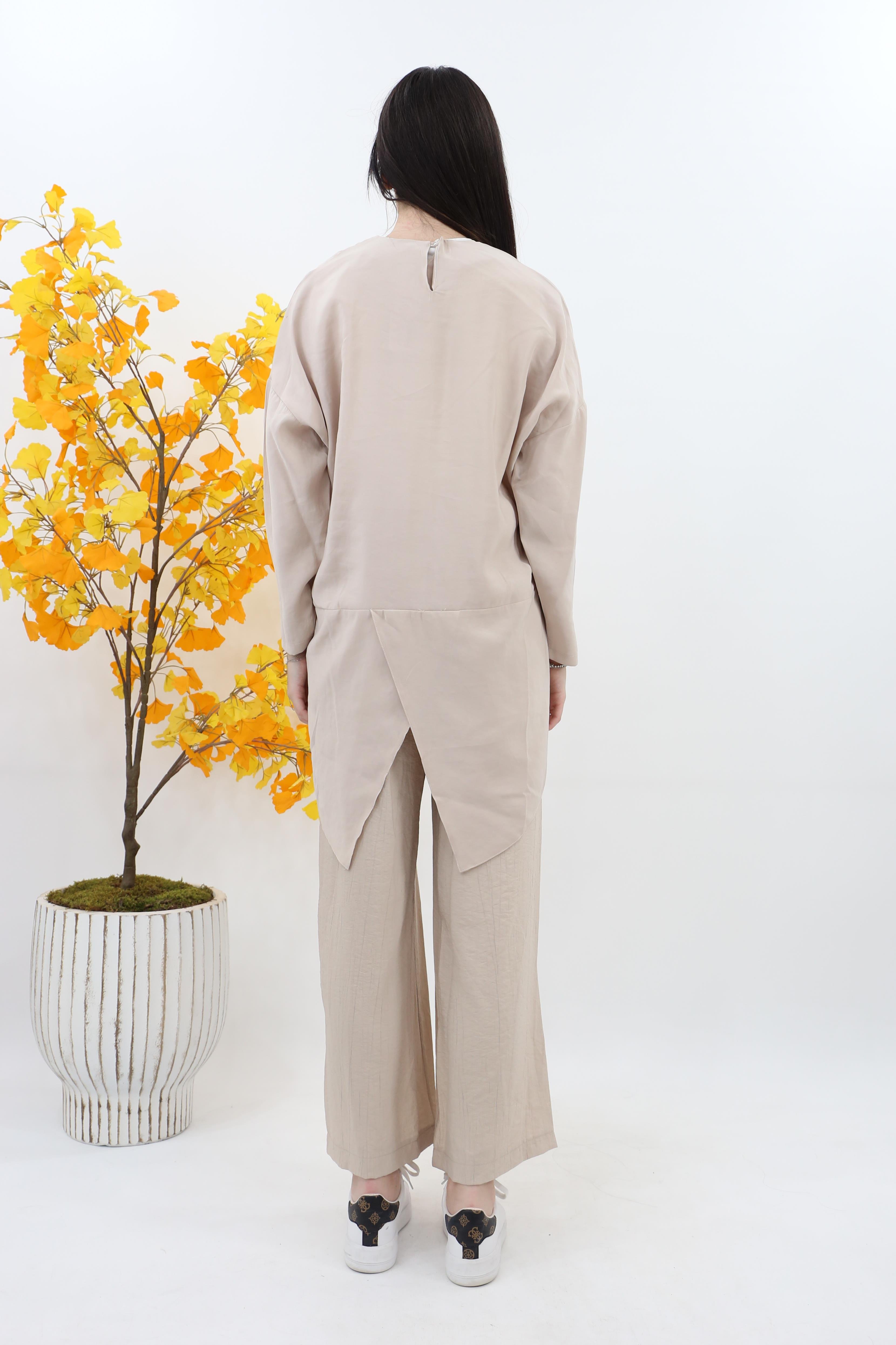 Puane Yumuşak Tuşeli Basic Tunik 10675 - Bej