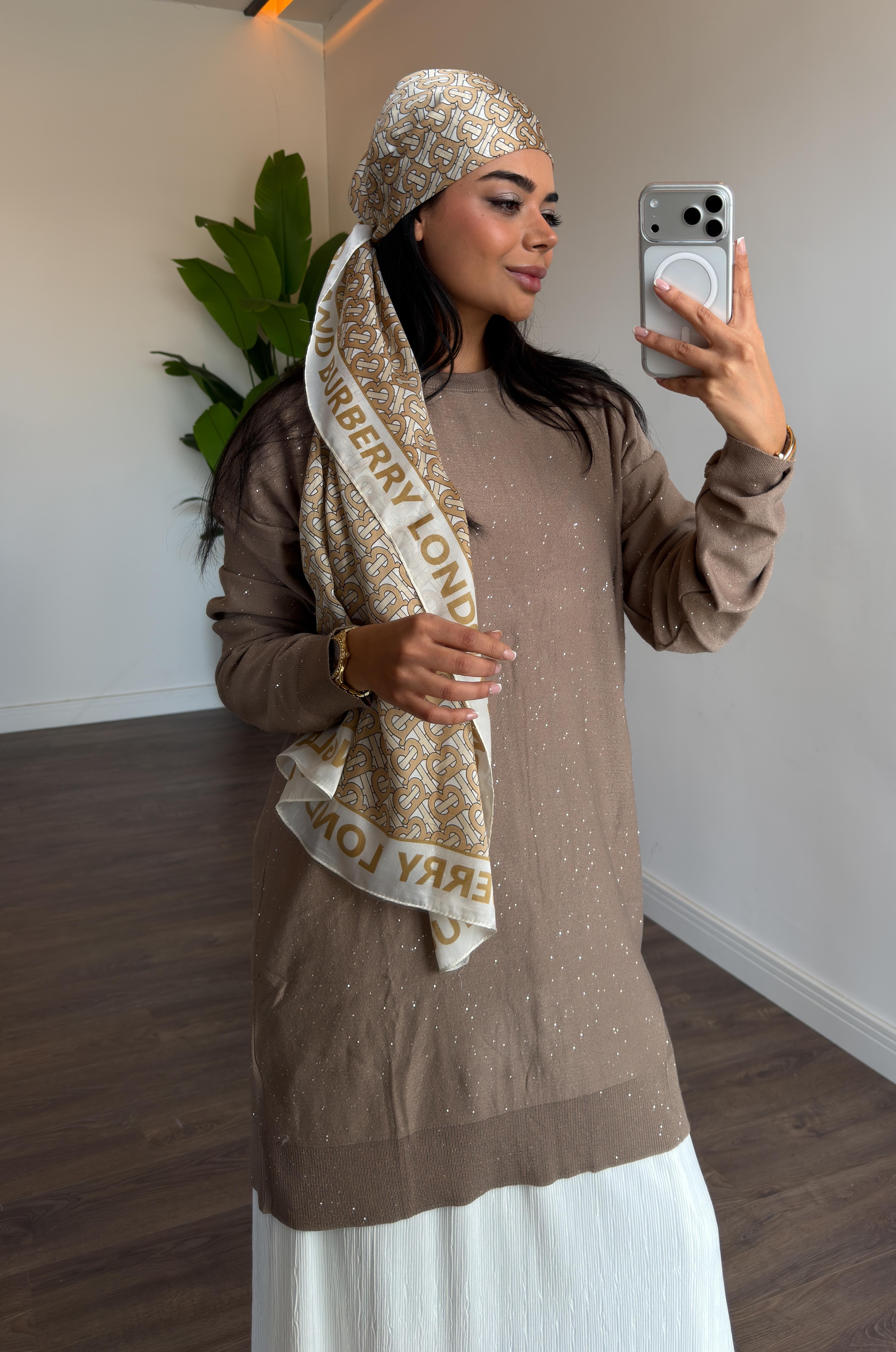 Pul Detaylı Oversize Tunik - vizon