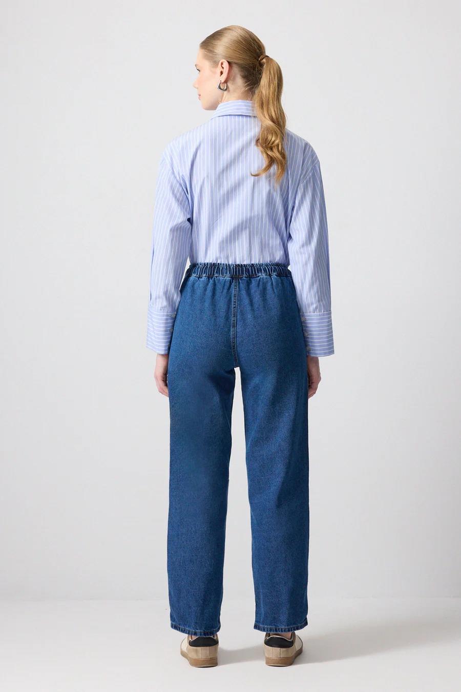 Touche Beli Lastikli Denim Pantolon - A.Denım