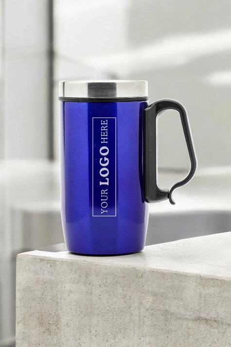 280ml Logo Baskılı Promosyon Mavi Termos Bardak