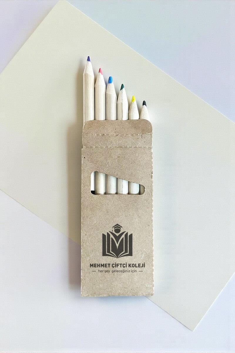 6lı Boya Kalemi ve Diş Şeklinde Silgili İkili Set