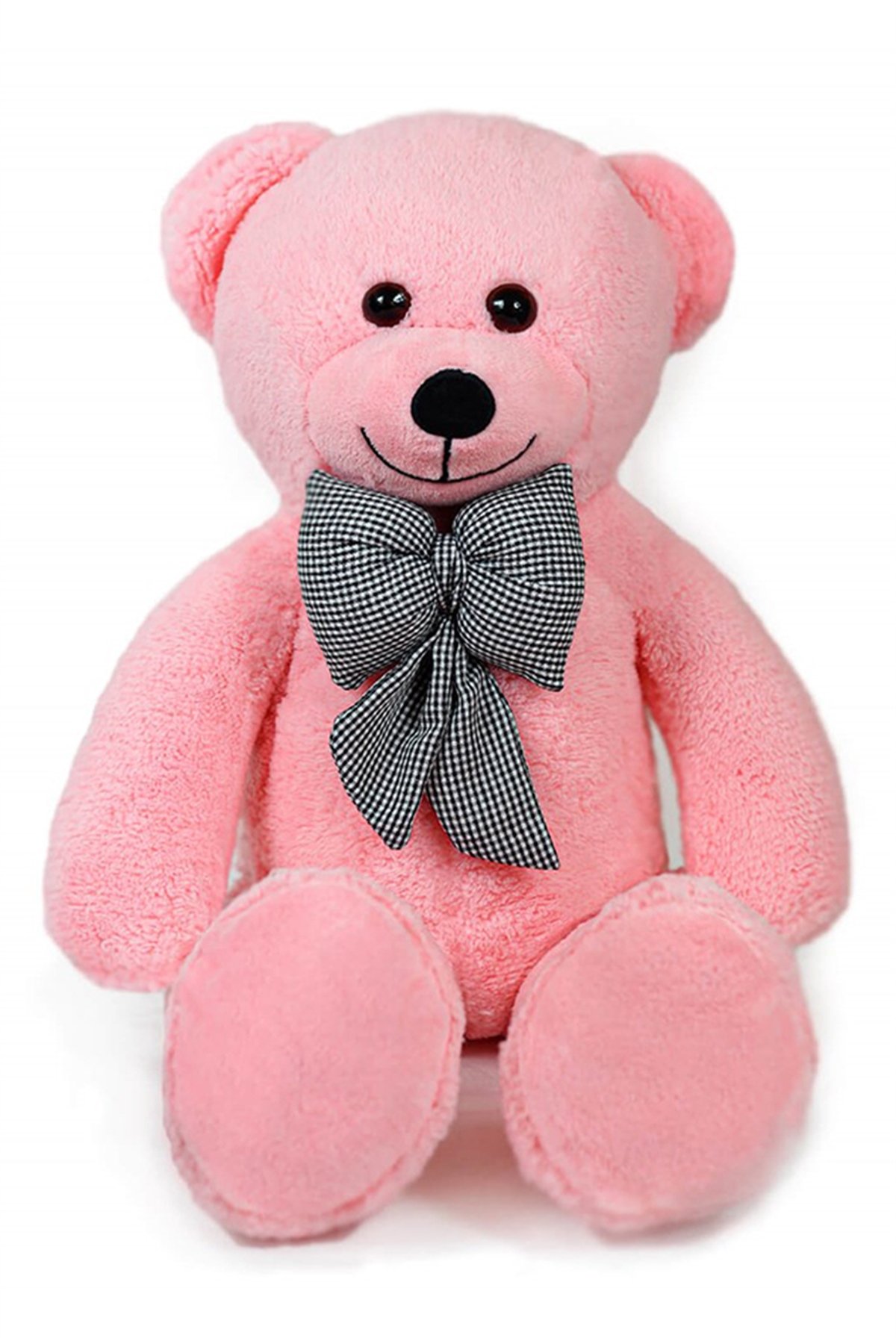 80 cm Papyonlu Pembe Peluş Ayıcık