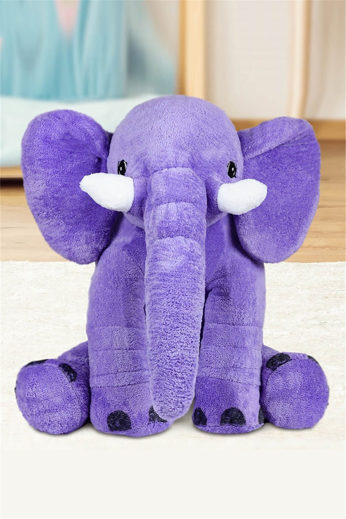 80 cm Uyku Arkadaşı Mor Peluş Fil