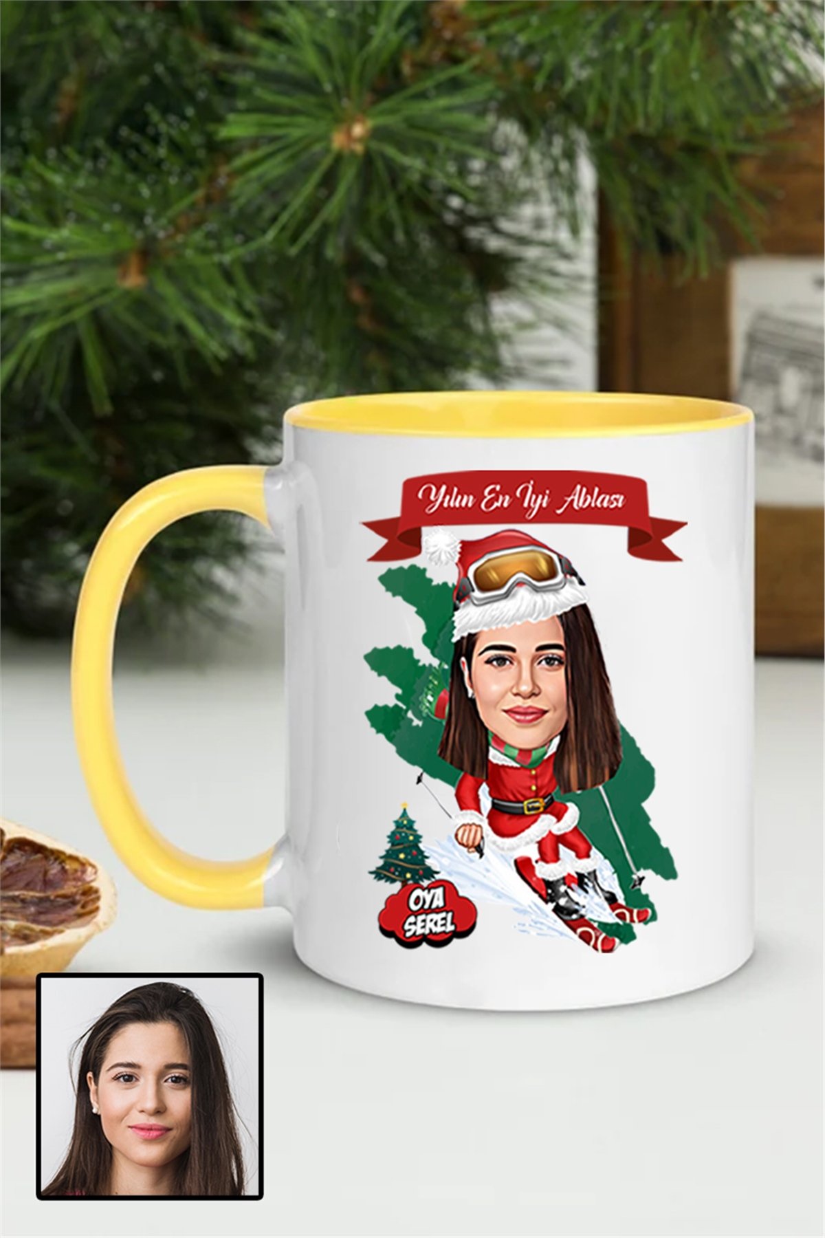 Ablaya Yılbaşı Hediyesi Karikatürlü Renkli Kupa Bardak