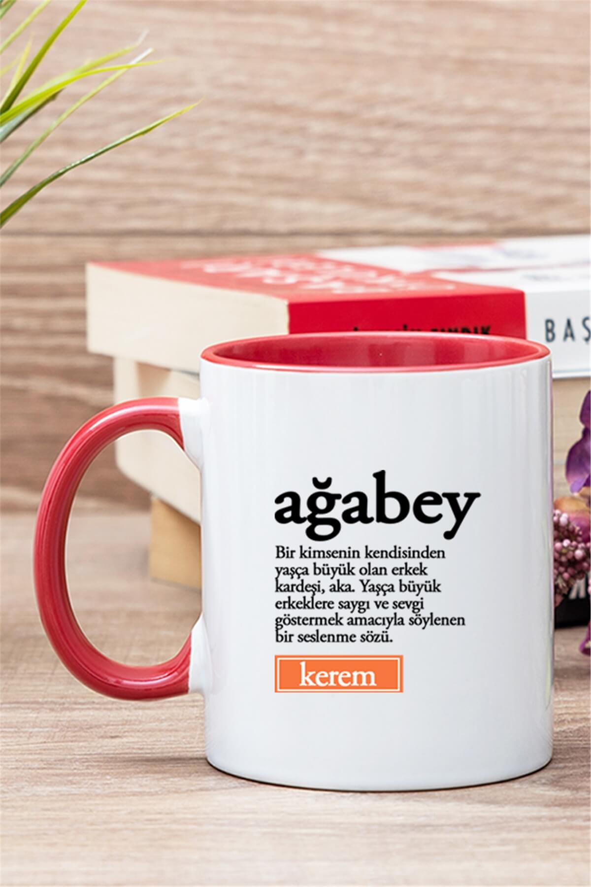 Ağabey Kelime Anlamı İçi Renkli Kupa Bardak